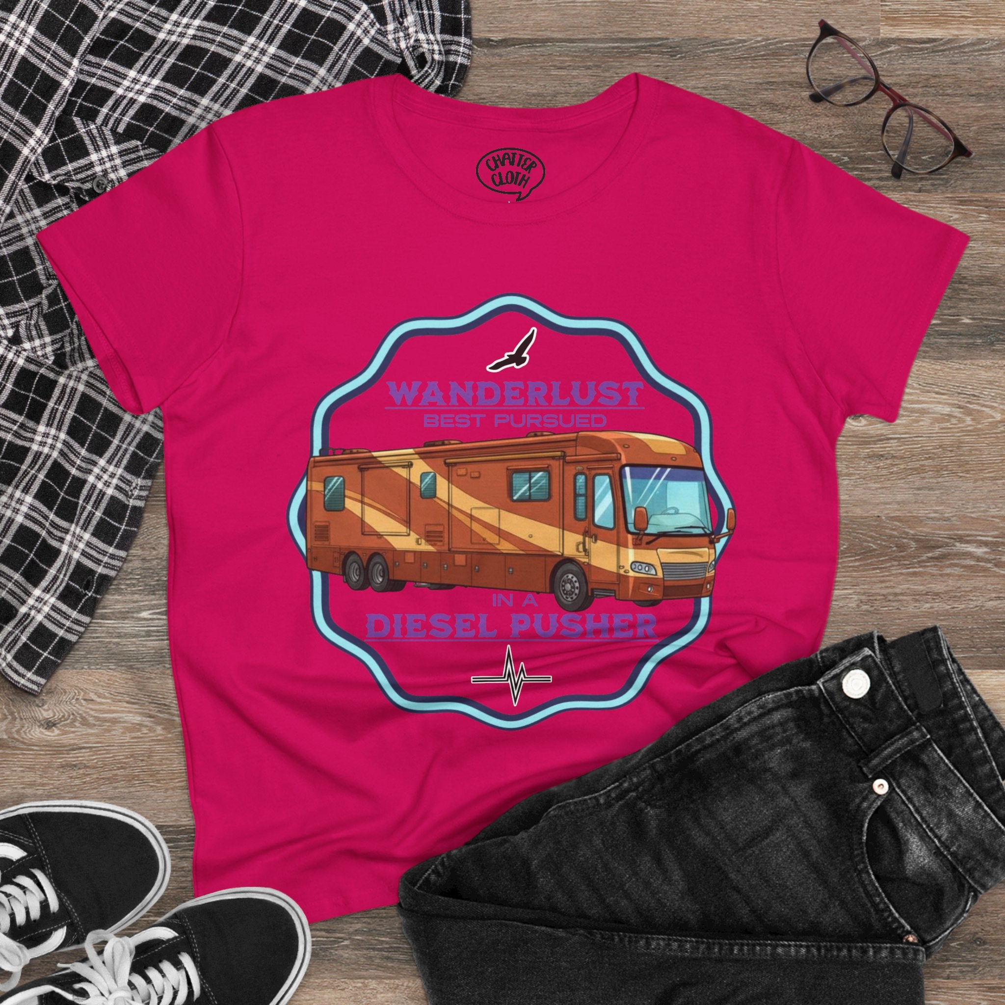 Wanderlust Women's Tee, Class A Diesel Pusher