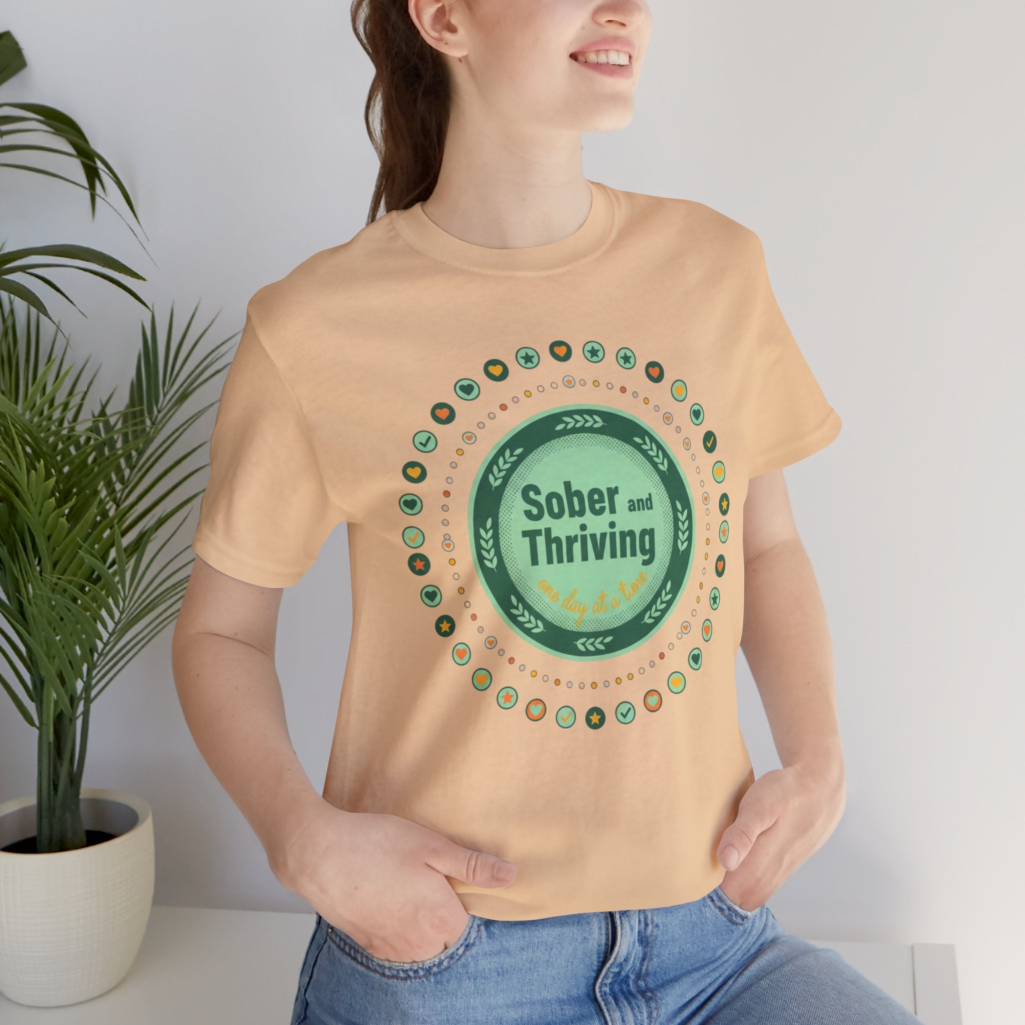 Sober and Thriving Tee | Dry January shirt, sober curious badge