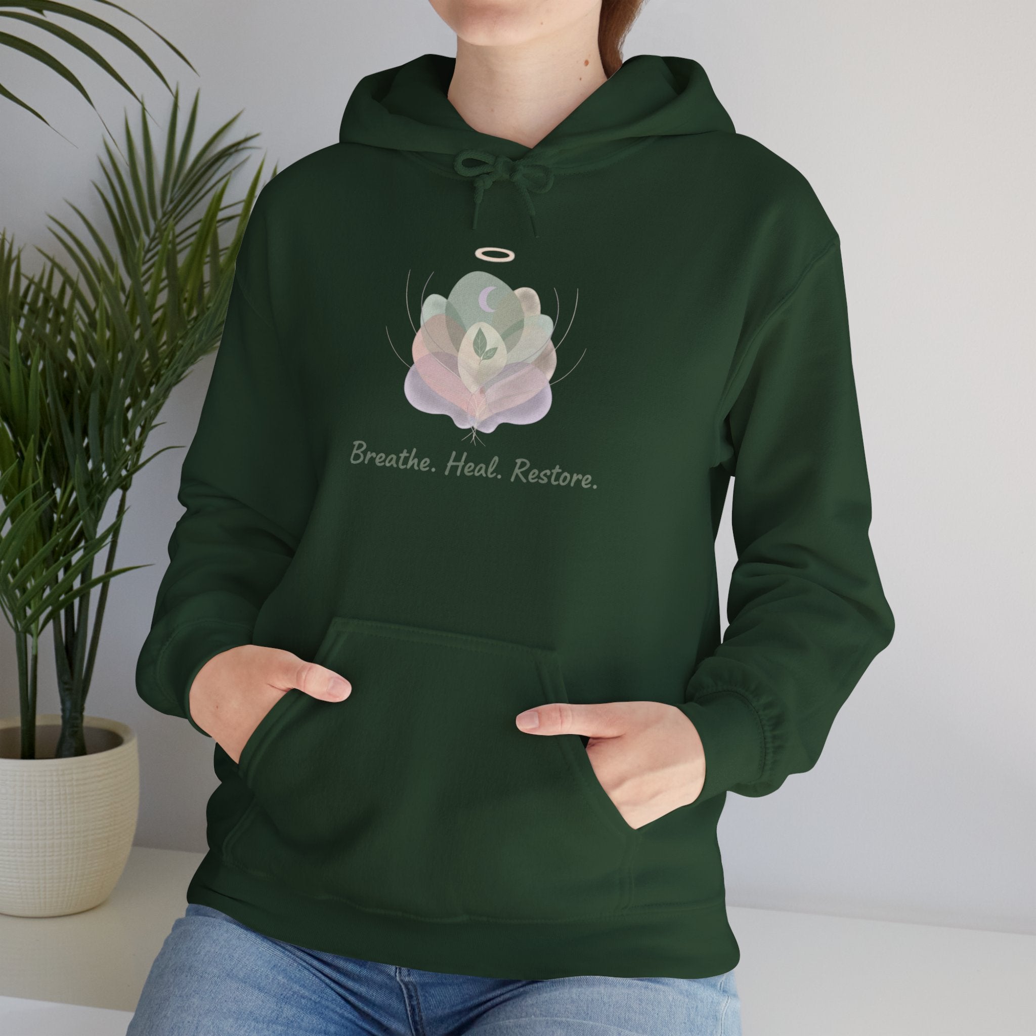 Breathe Heal Restore Sweatshirt — Mindful Wellness Hoodie