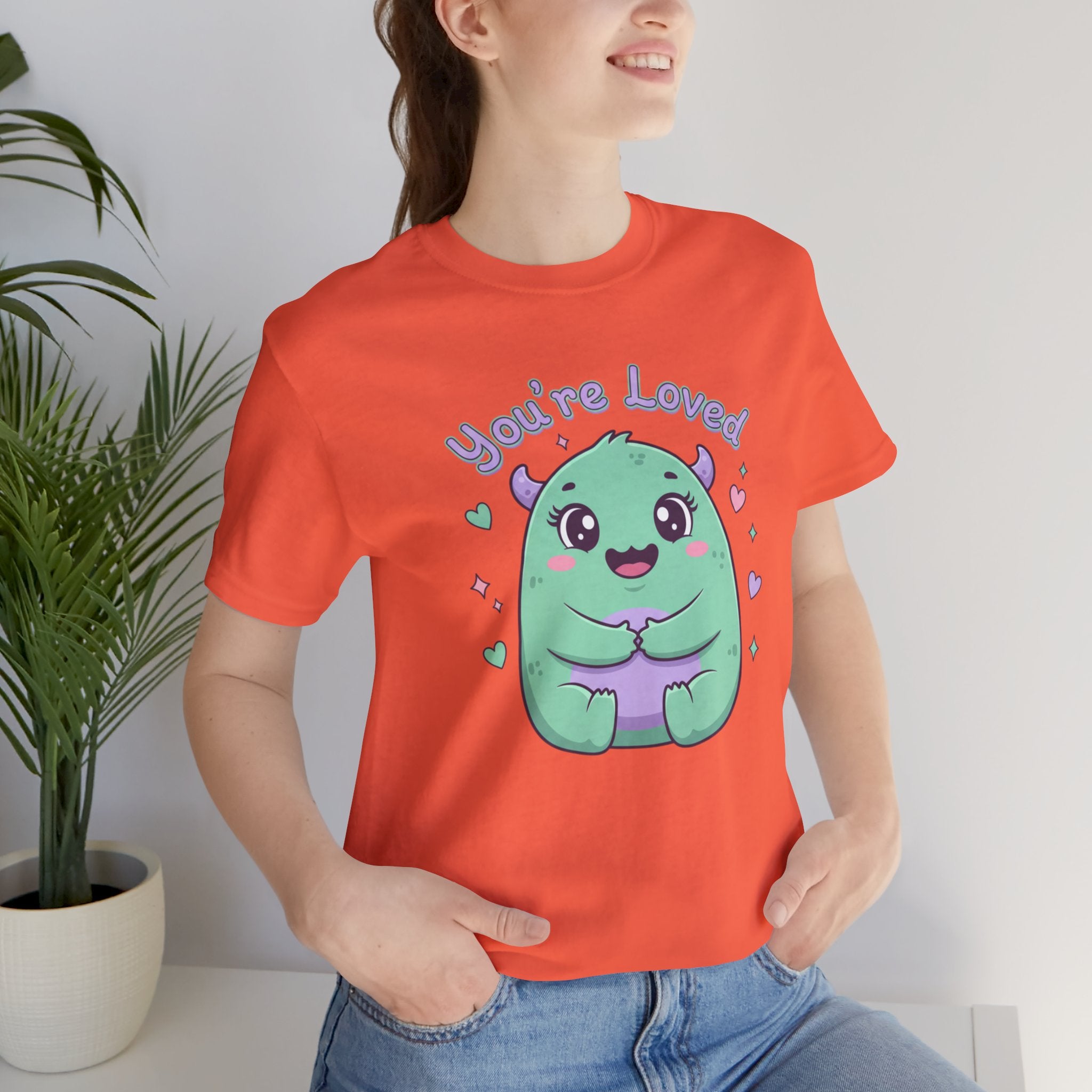 You're Loved Cute Monster Tee | kawaii therapy monster, pastel comfort