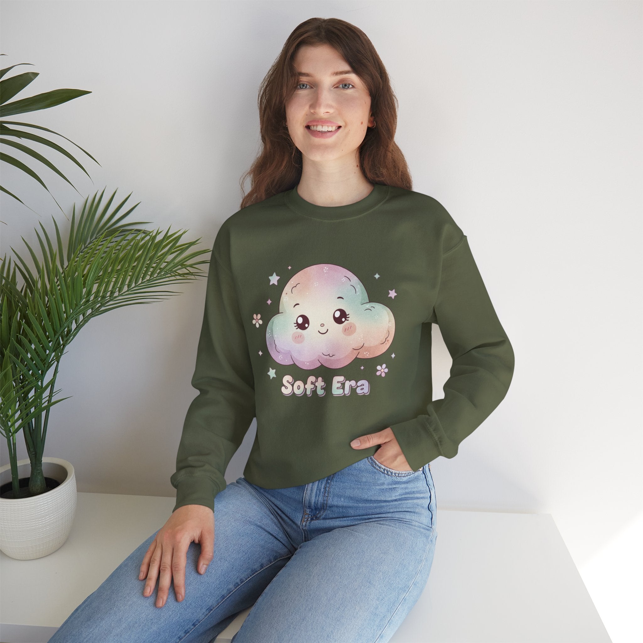 Soft Era Cloud Crewneck Sweatshirt | wholesome surrealism, pastel kawaii