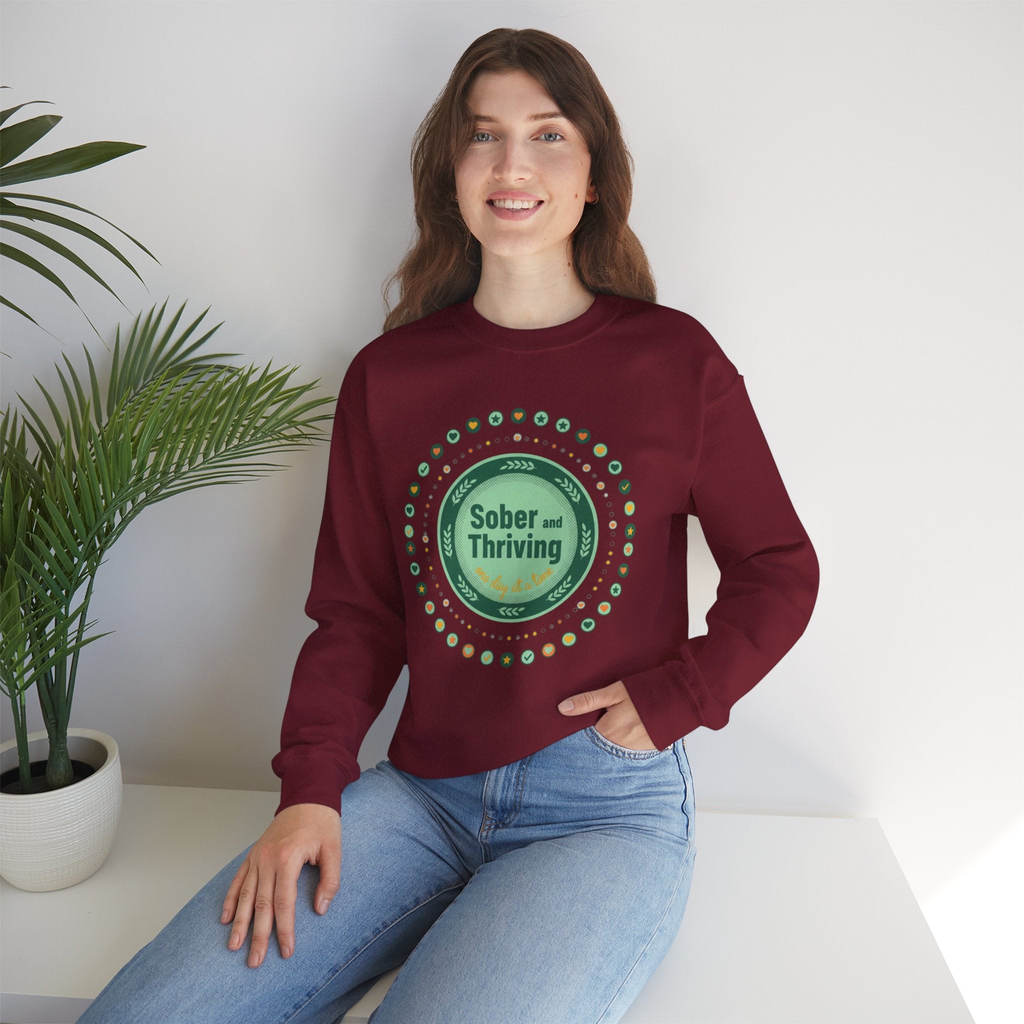 Sober & Thriving Badge Sweatshirt | dry January, sober curious