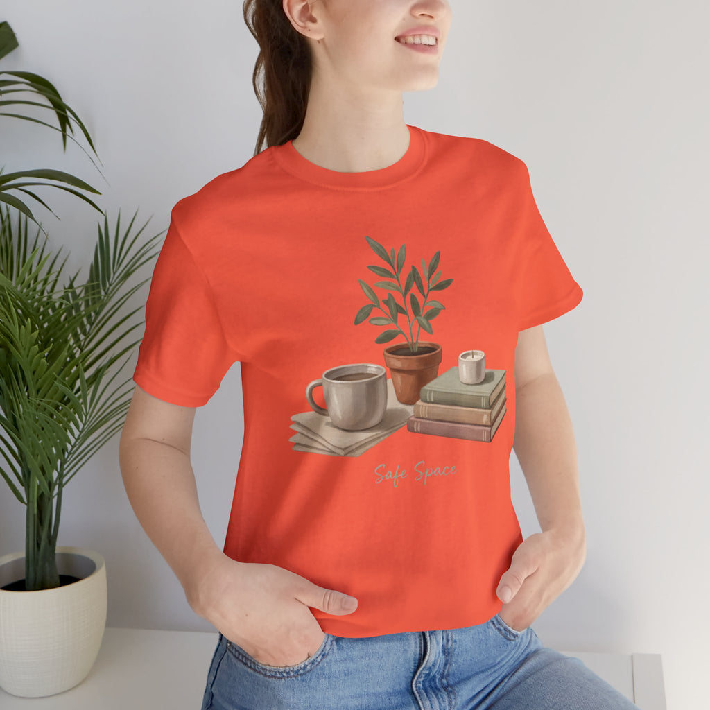 Gouache Still Life with Mugs & Books Safe Space T-Shirt