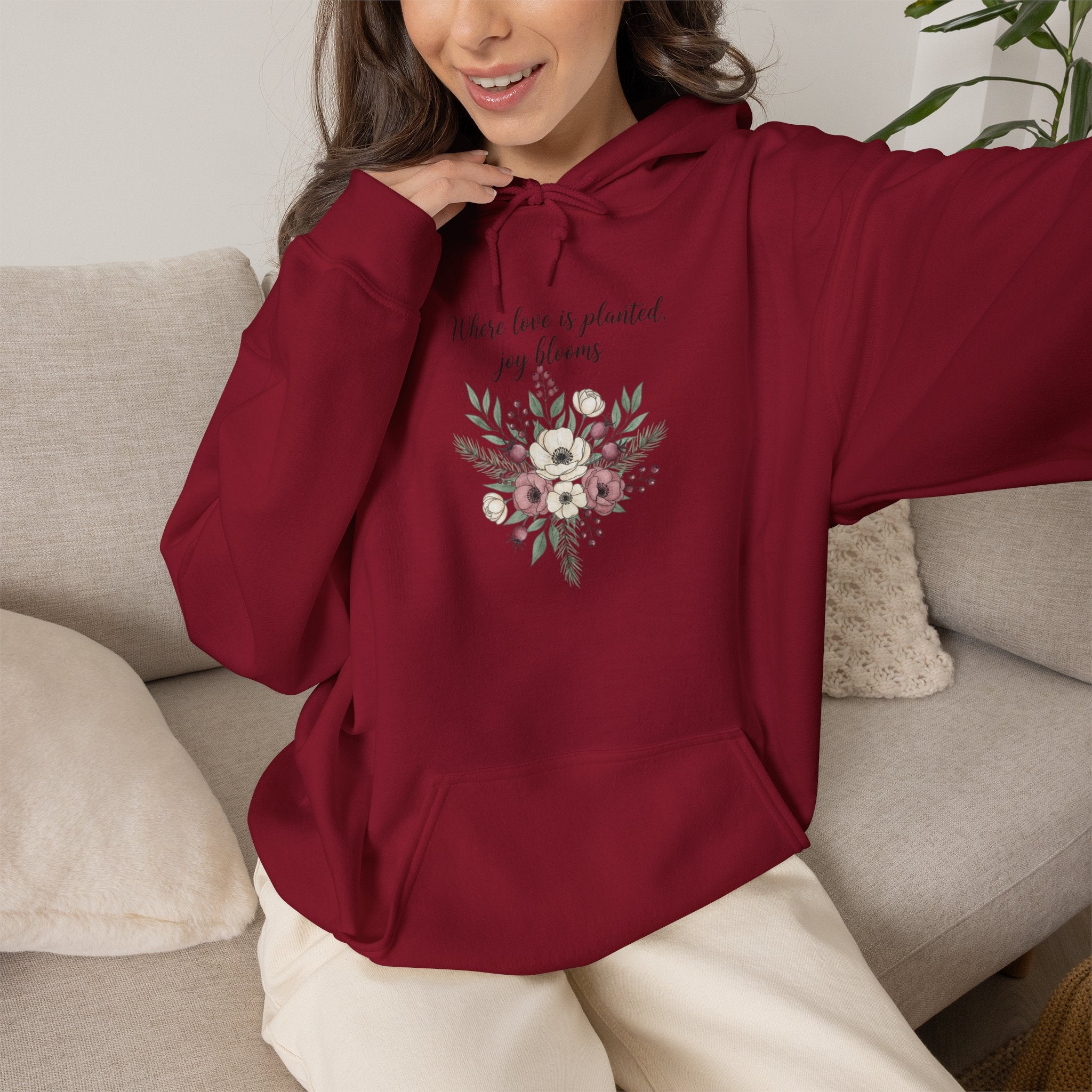 Cottagecore Winter Florals Hoodie