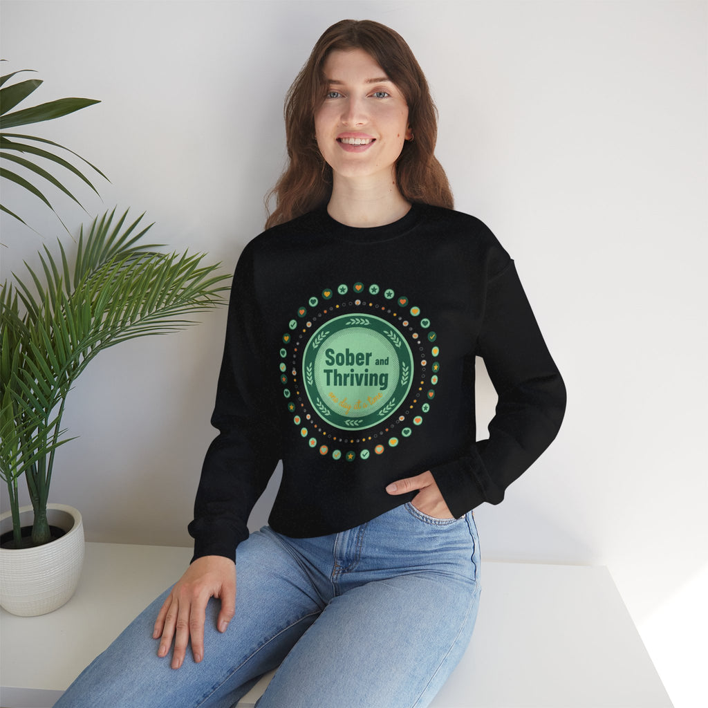 Sober & Thriving Badge Sweatshirt | dry January, sober curious