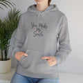 You Make Me Smile Hoodie | hand drawn doodle, handwritten message