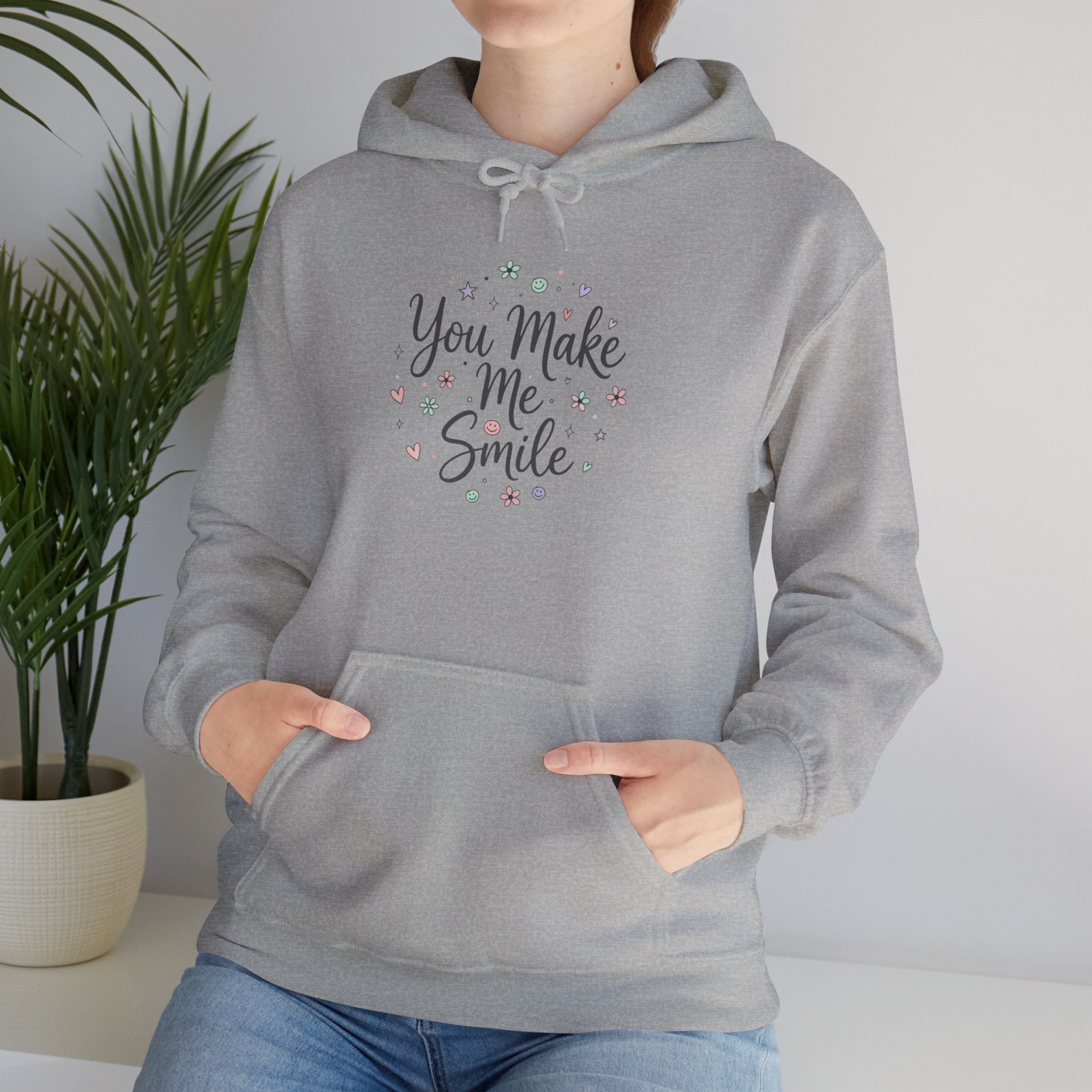 You Make Me Smile Hoodie | hand drawn doodle, handwritten message