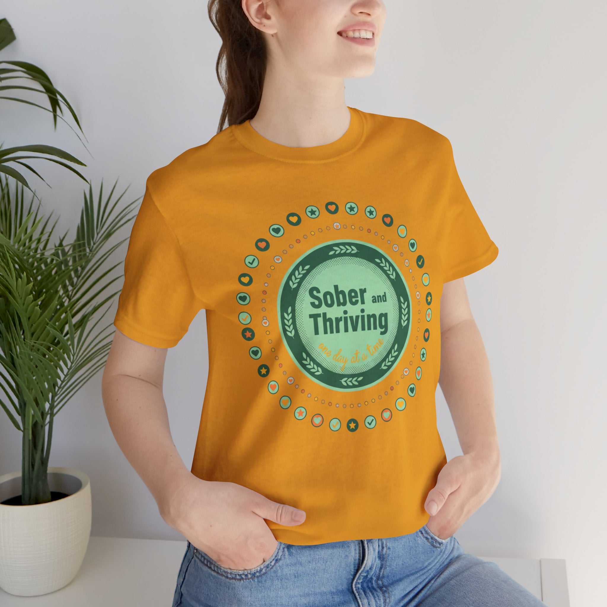 Sober and Thriving Tee | Dry January shirt, sober curious badge