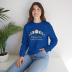 Moon Phase Ritual Sweatshirt | celestial wellness, lunar journal style
