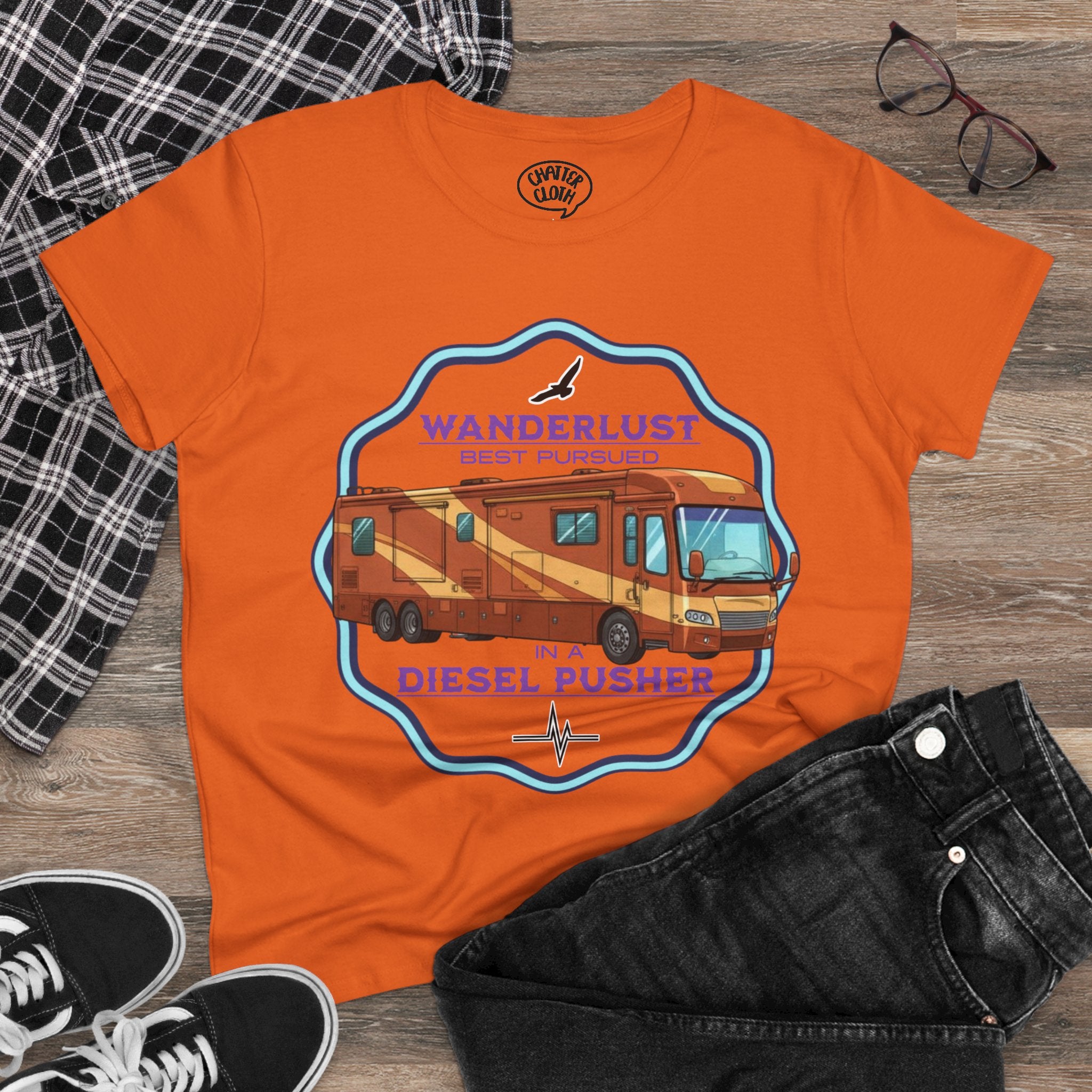 Wanderlust Women's Tee, Class A Diesel Pusher