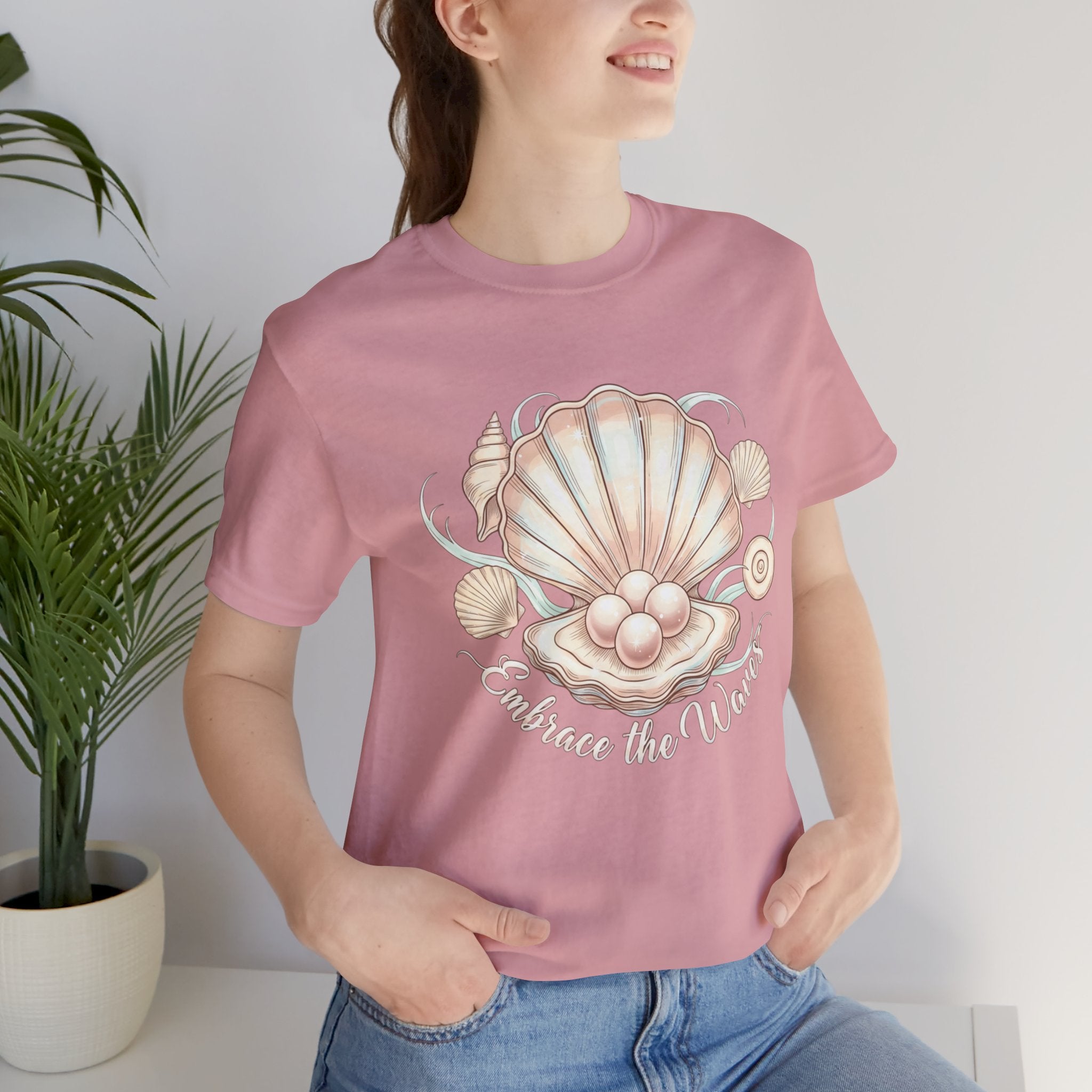 Sea Shell Tee — "Embrace the Waves" Beach Shirt