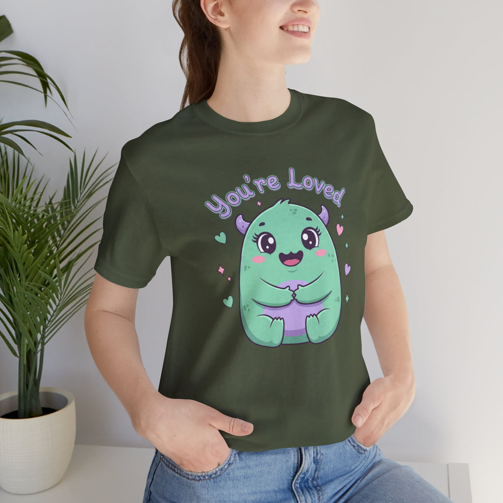 You're Loved Cute Monster Tee | kawaii therapy monster, pastel comfort
