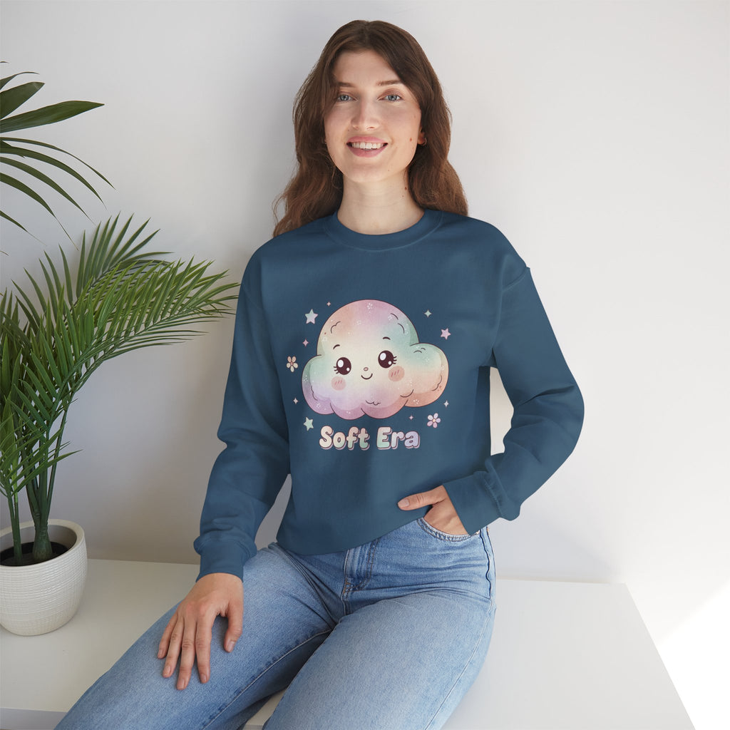 Soft Era Cloud Crewneck Sweatshirt | wholesome surrealism, pastel kawaii