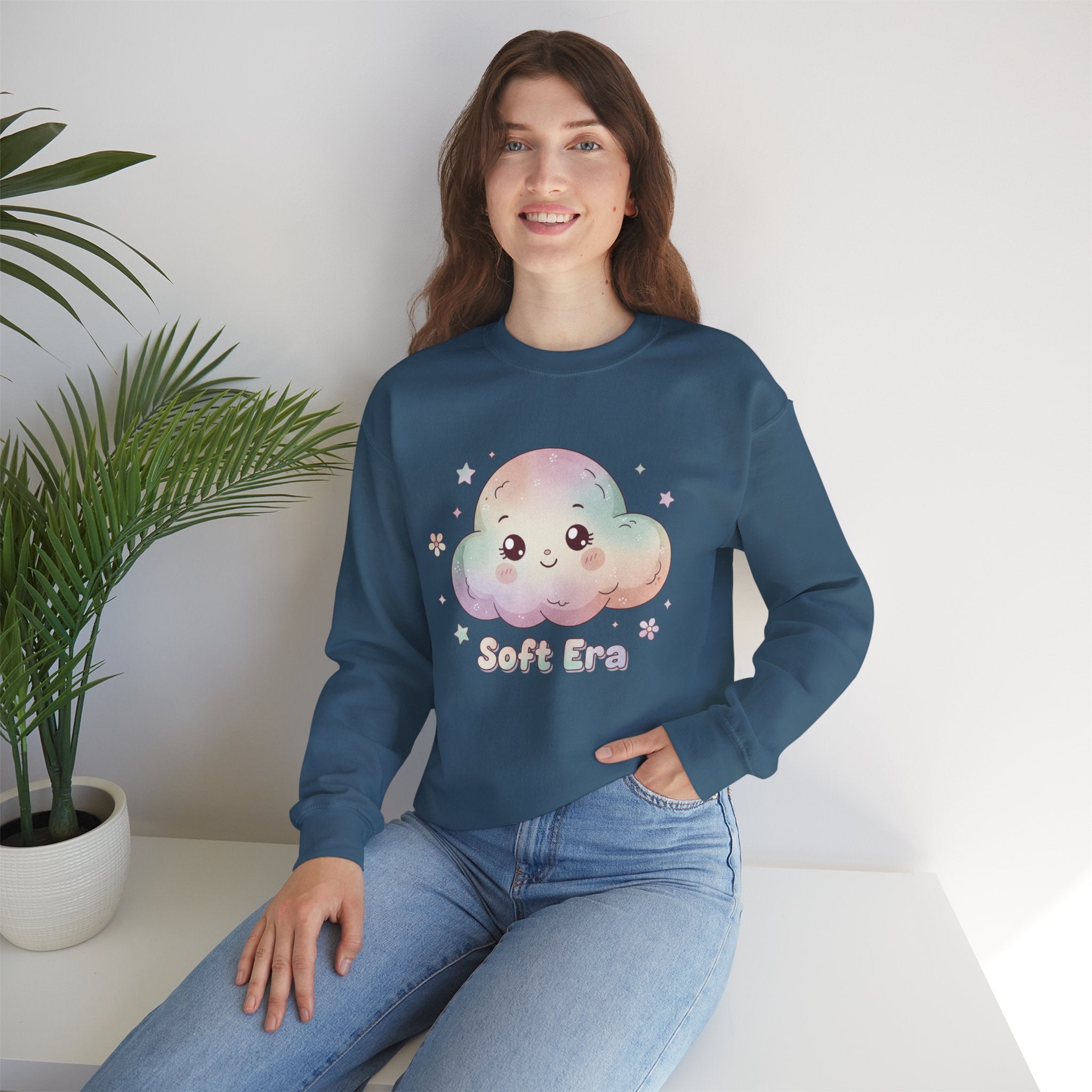 Soft Era Cloud Crewneck Sweatshirt | wholesome surrealism, pastel kawaii