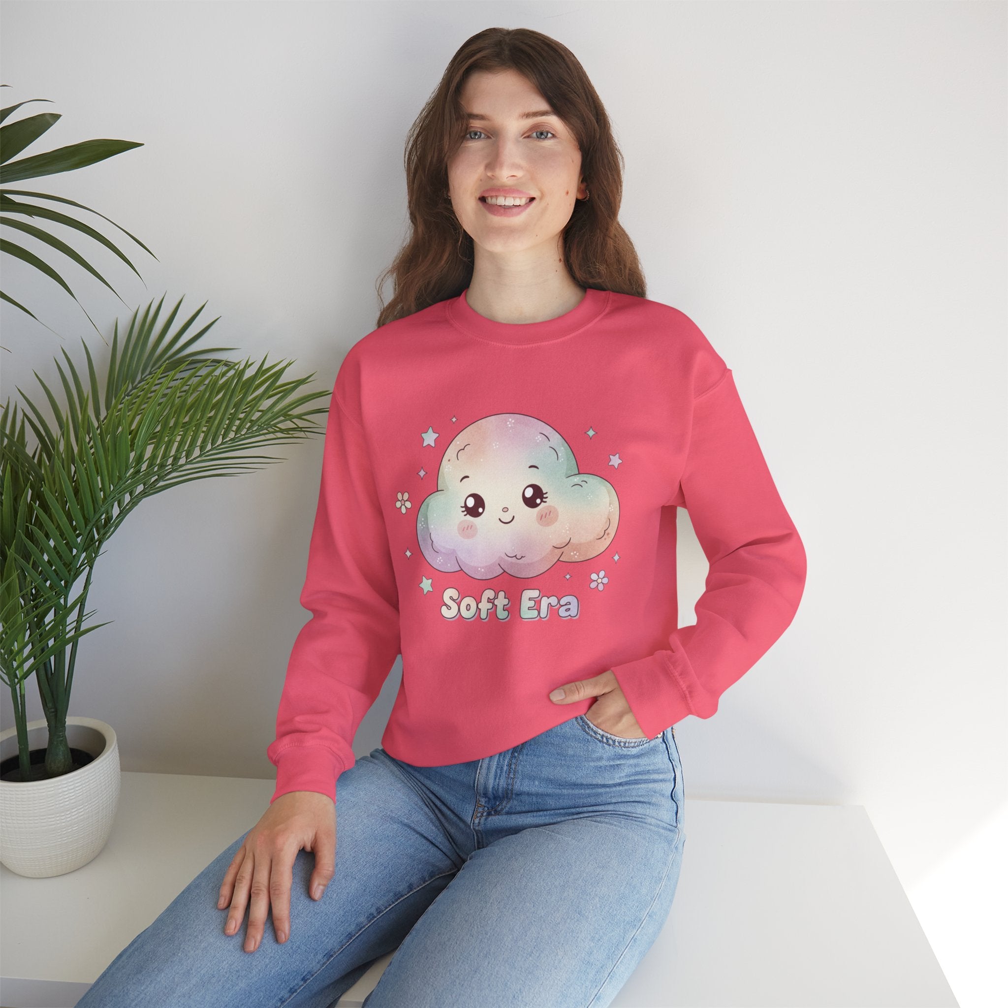Soft Era Cloud Crewneck Sweatshirt | wholesome surrealism, pastel kawaii