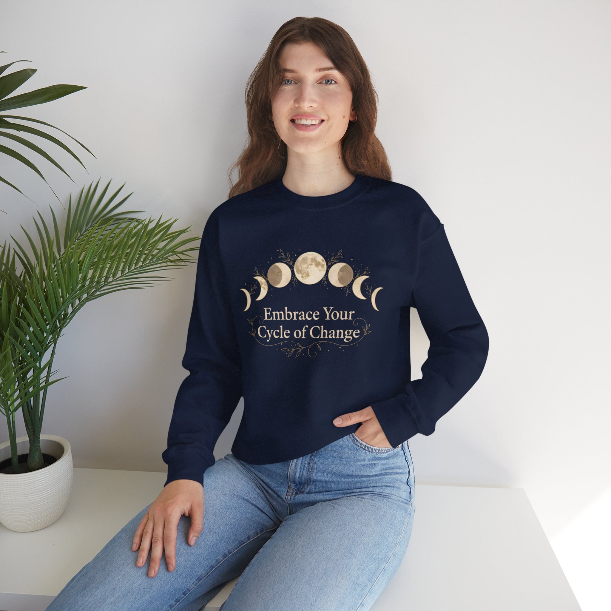 Moon Phase Ritual Sweatshirt | celestial wellness, lunar journal style