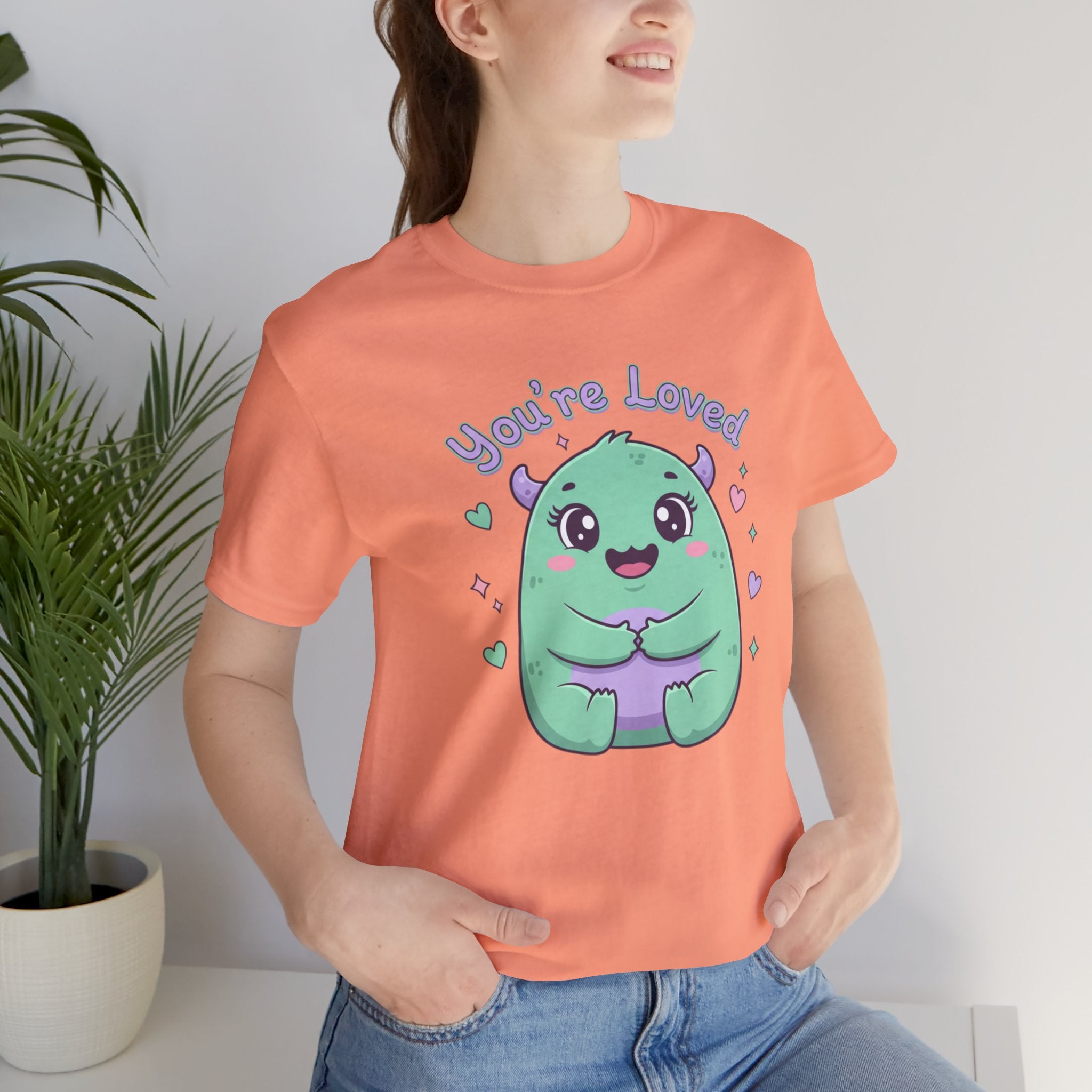 You're Loved Cute Monster Tee | kawaii therapy monster, pastel comfort