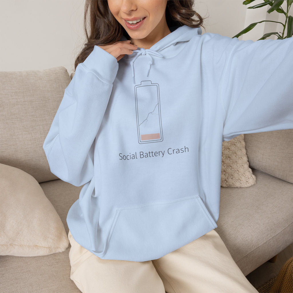 Social Battery Crash Hoodie