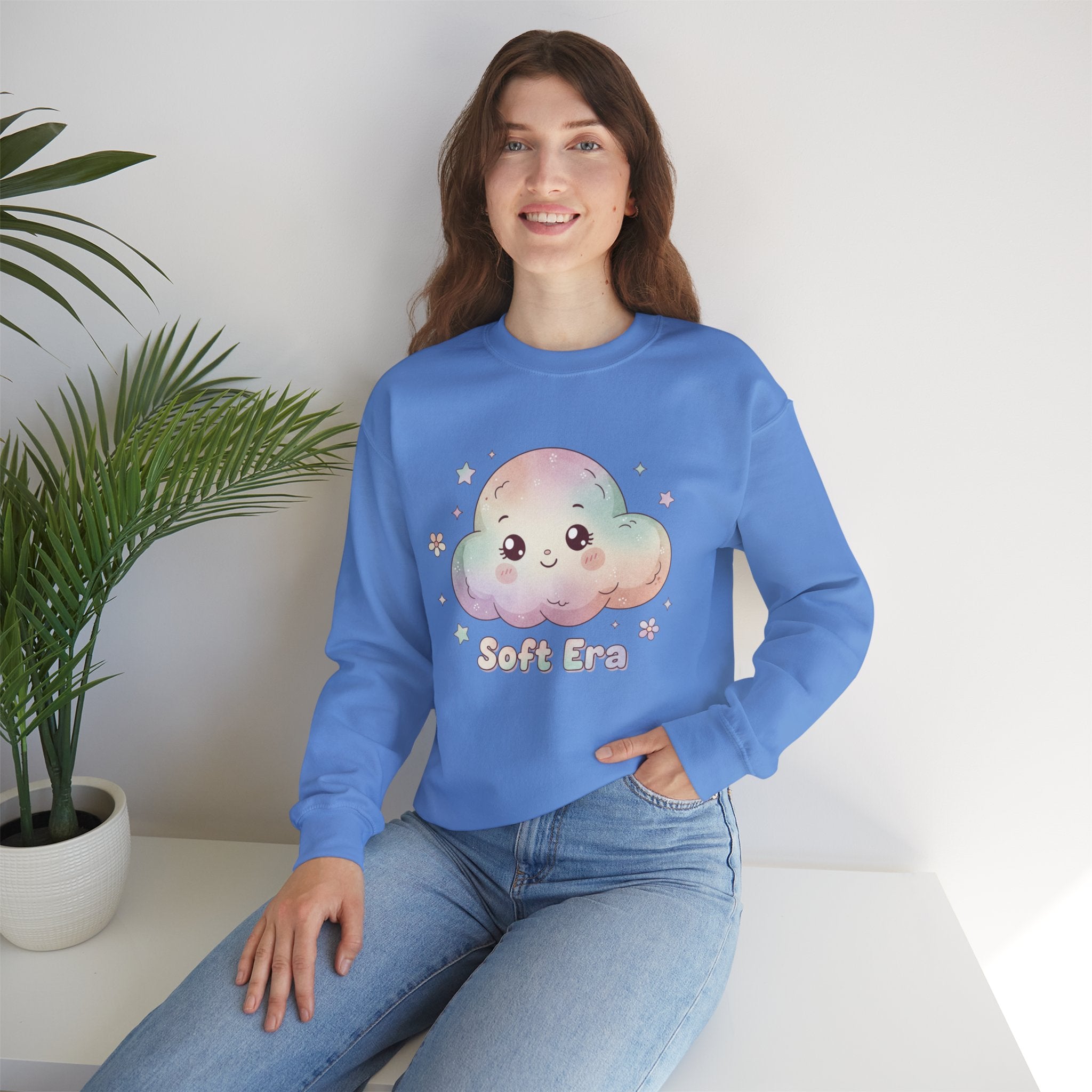 Soft Era Cloud Crewneck Sweatshirt | wholesome surrealism, pastel kawaii