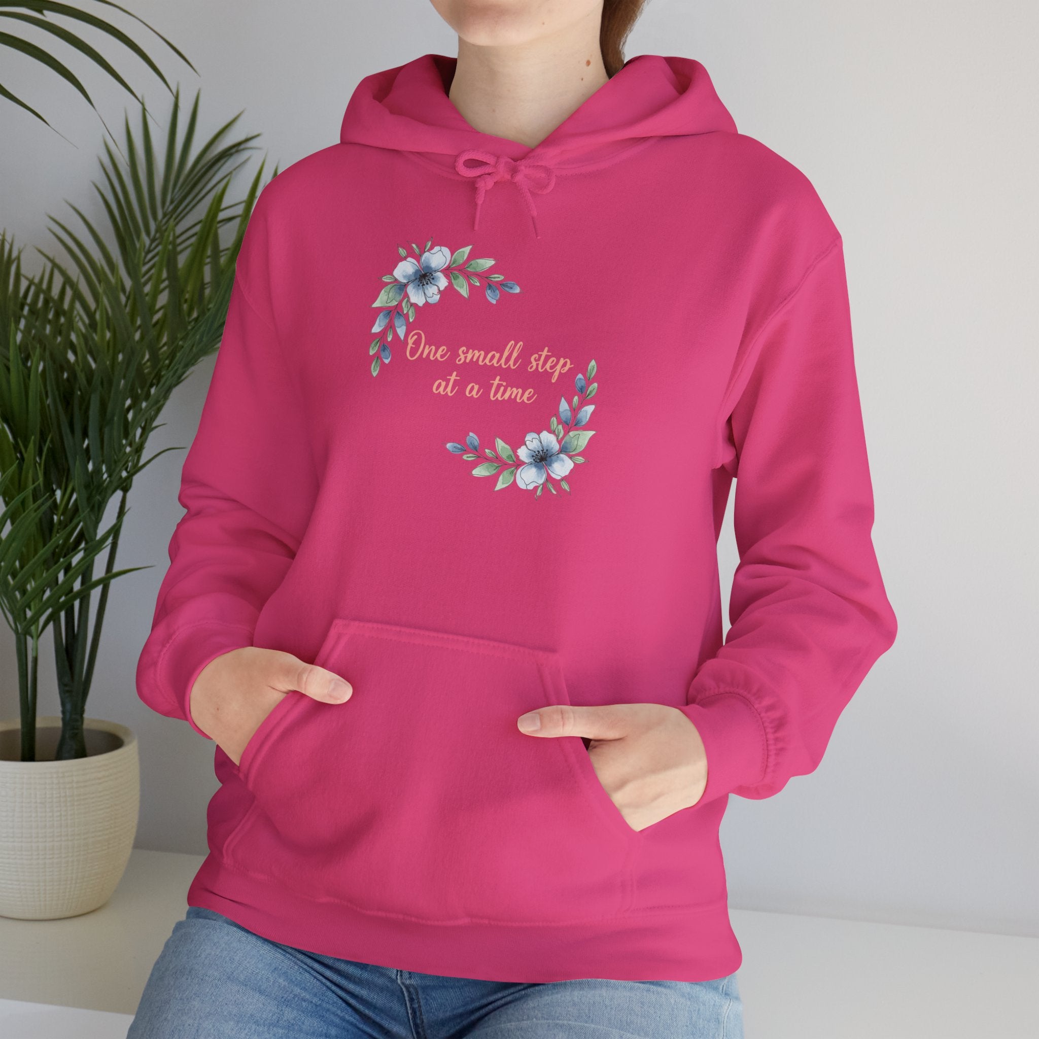 Floral Wreath 'One Small Step at a Time' Hoodie