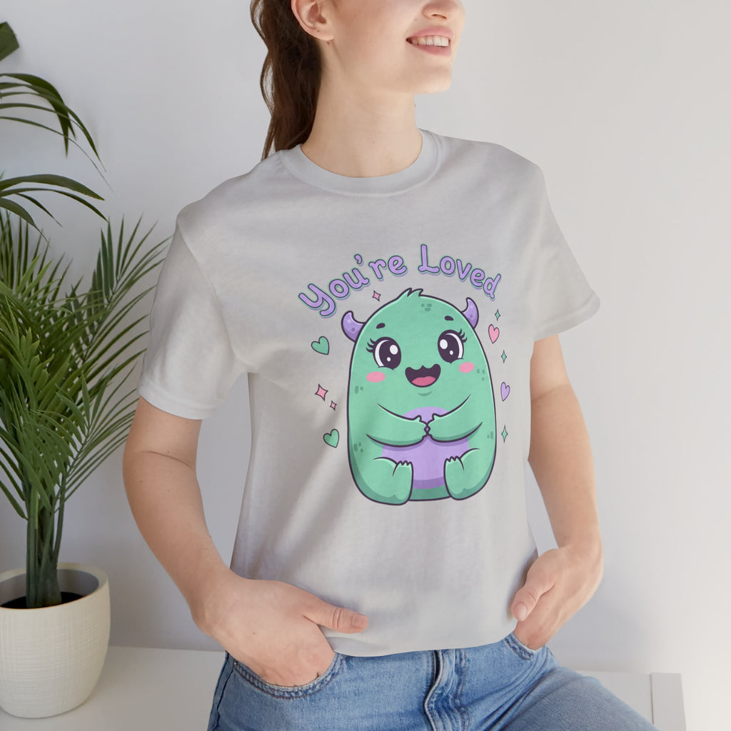 You're Loved Cute Monster Tee | kawaii therapy monster, pastel comfort