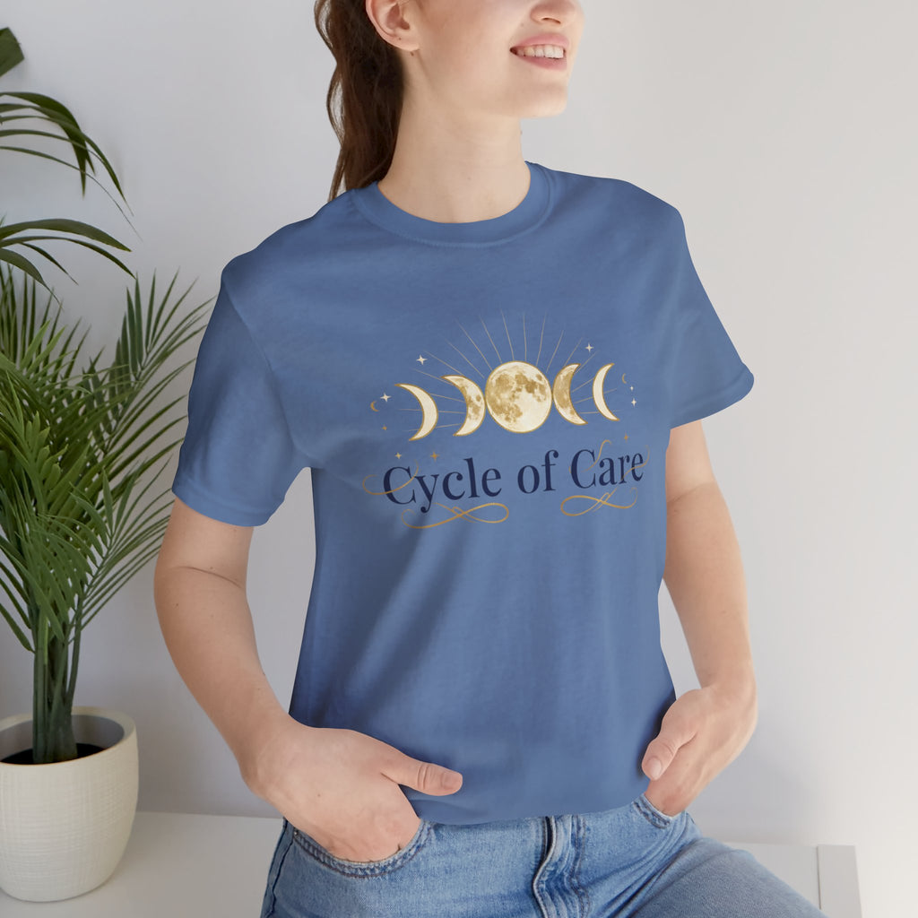 Cycle of Care Moon Phases Tee | celestial wellness, ritual calendar