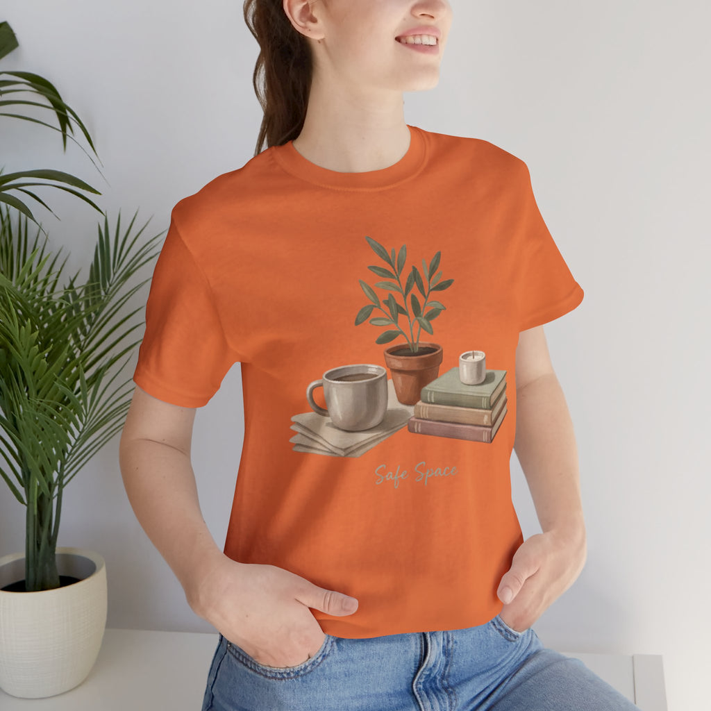 Gouache Still Life with Mugs & Books Safe Space T-Shirt