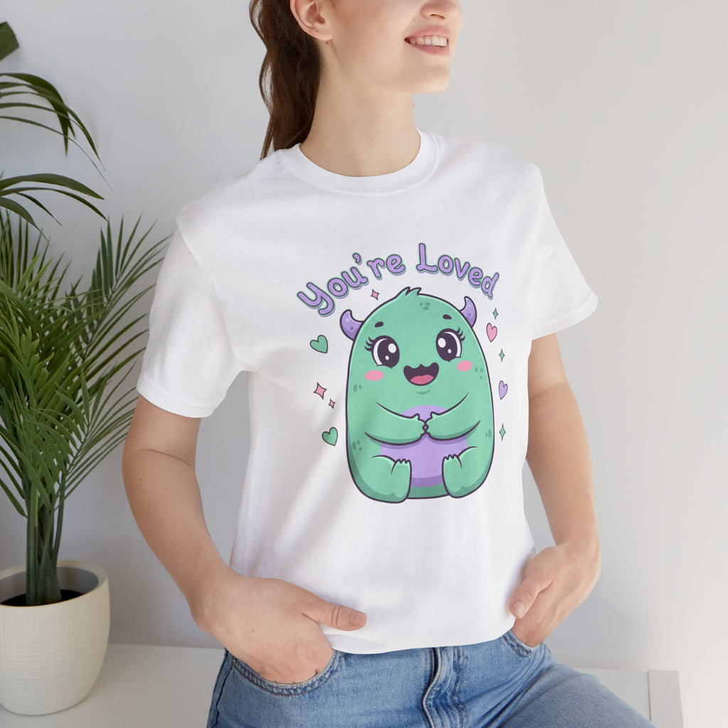 You're Loved Cute Monster Tee | kawaii therapy monster, pastel comfort