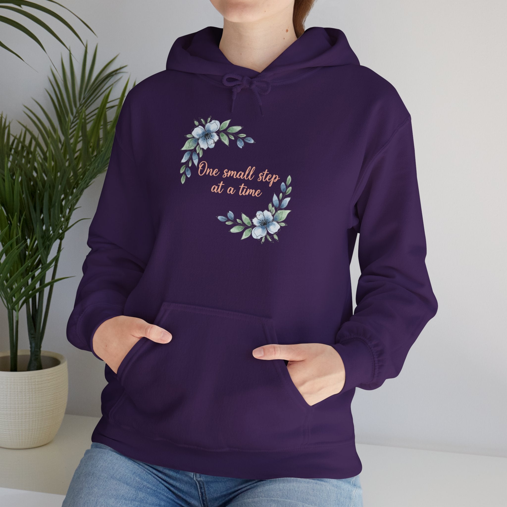 Floral Wreath 'One Small Step at a Time' Hoodie