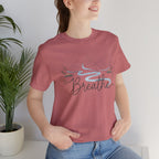 Breathe script tee | Minimal forest motif, moon phase nature vibes
