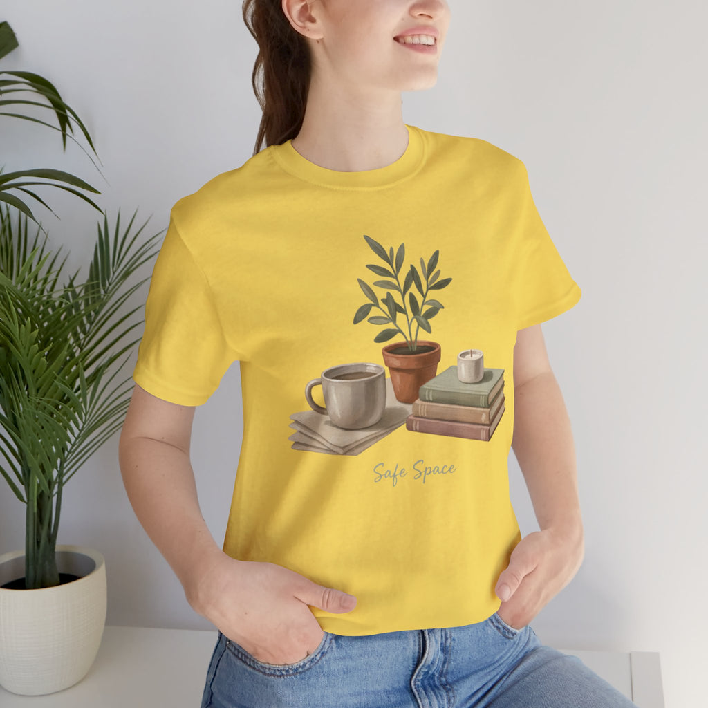Gouache Still Life with Mugs & Books Safe Space T-Shirt