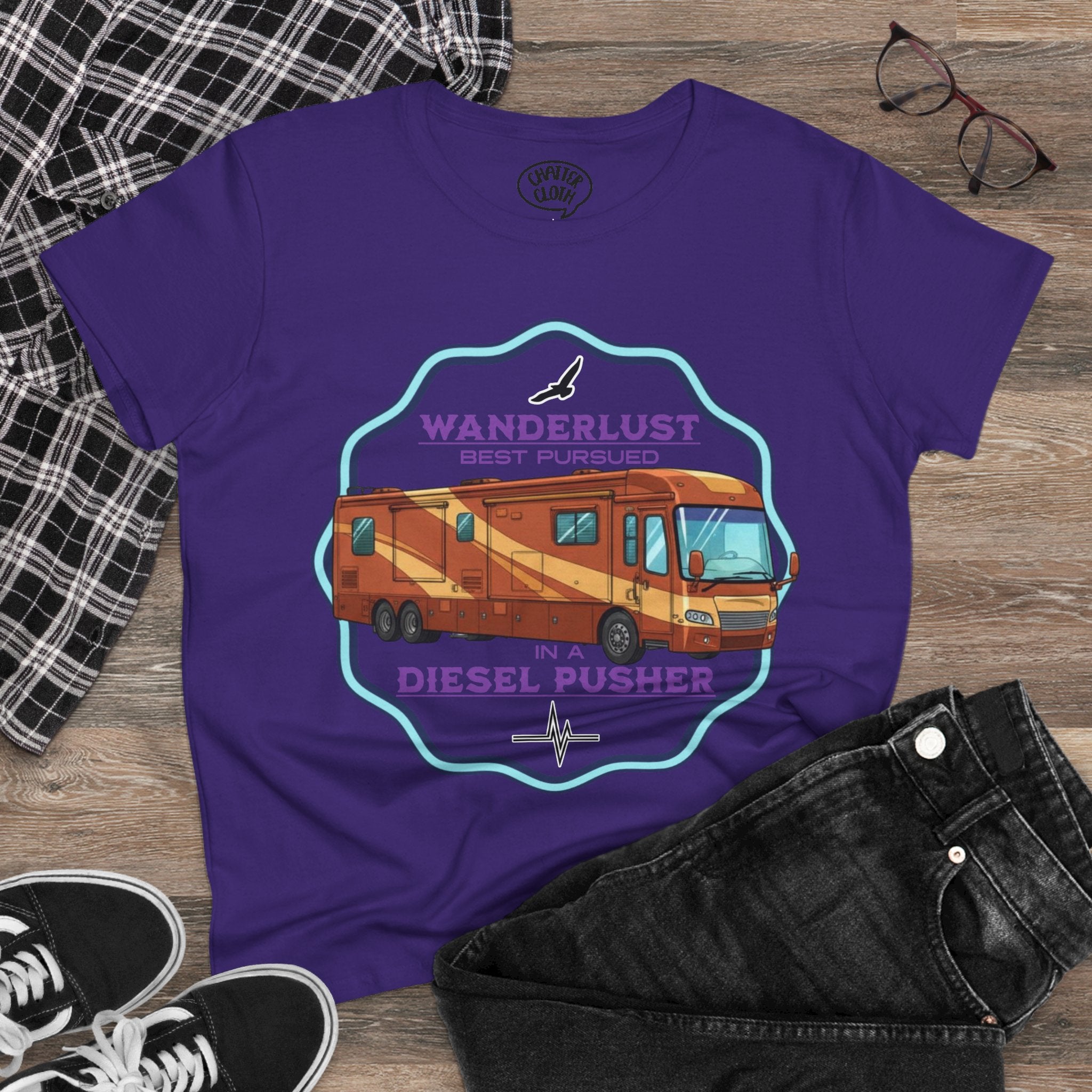 Wanderlust Women's Tee, Class A Diesel Pusher