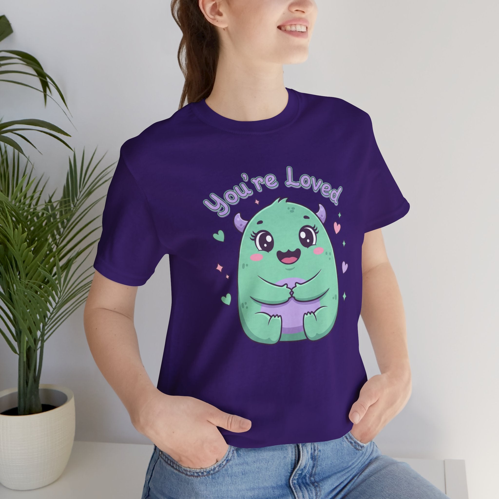 You're Loved Cute Monster Tee | kawaii therapy monster, pastel comfort