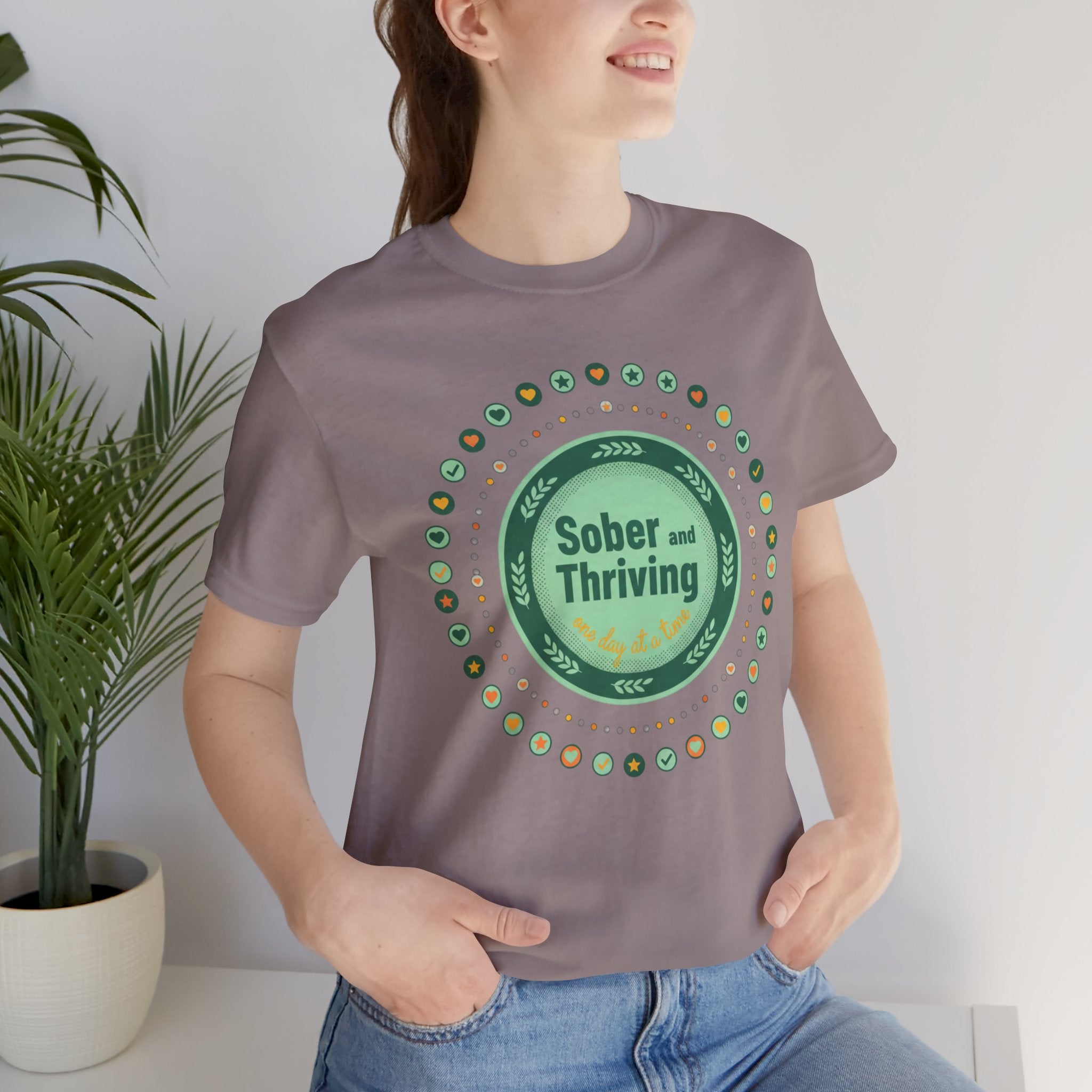 Sober and Thriving Tee | Dry January shirt, sober curious badge