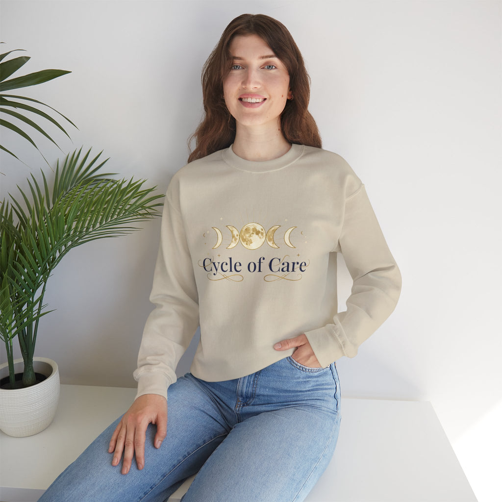 Cycle of Care Moon Phases Sweatshirt | celestial wellness, ritual calendar