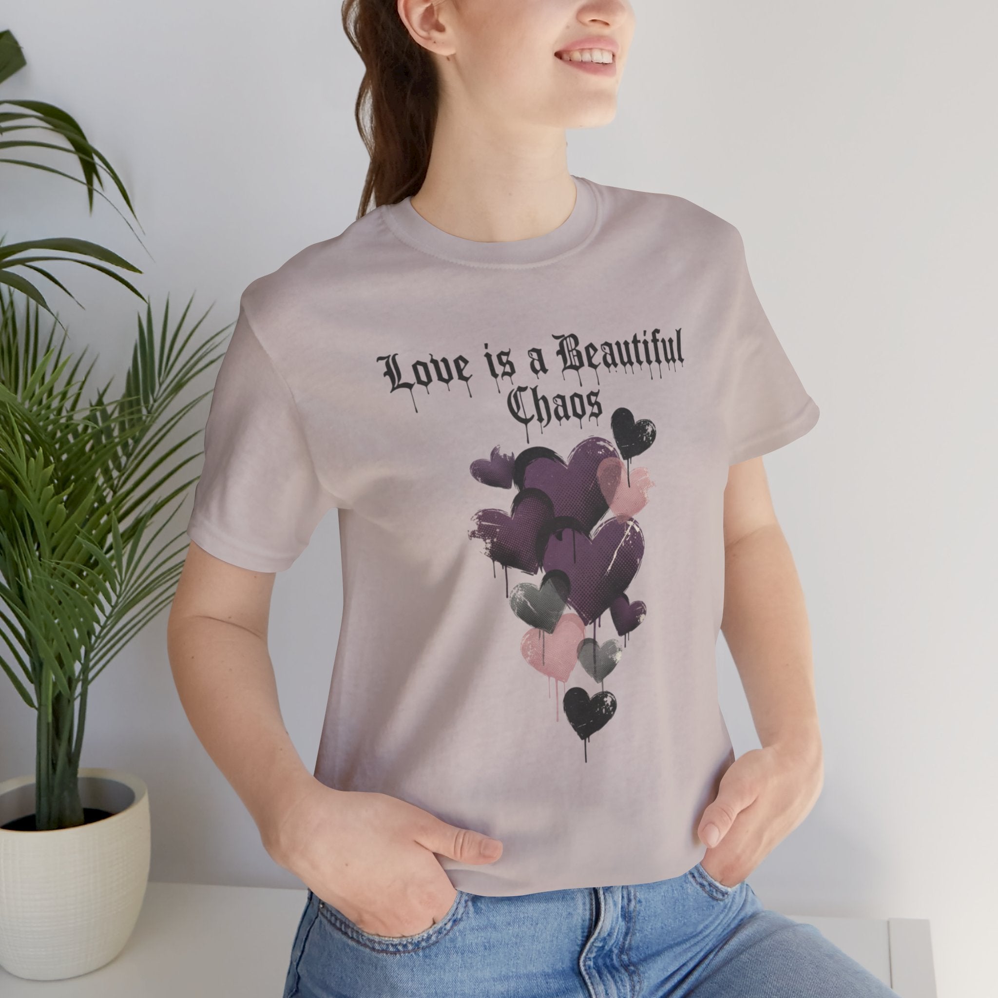 distressed grunge heart tee | Love Is A Beautiful Chaos shirt
