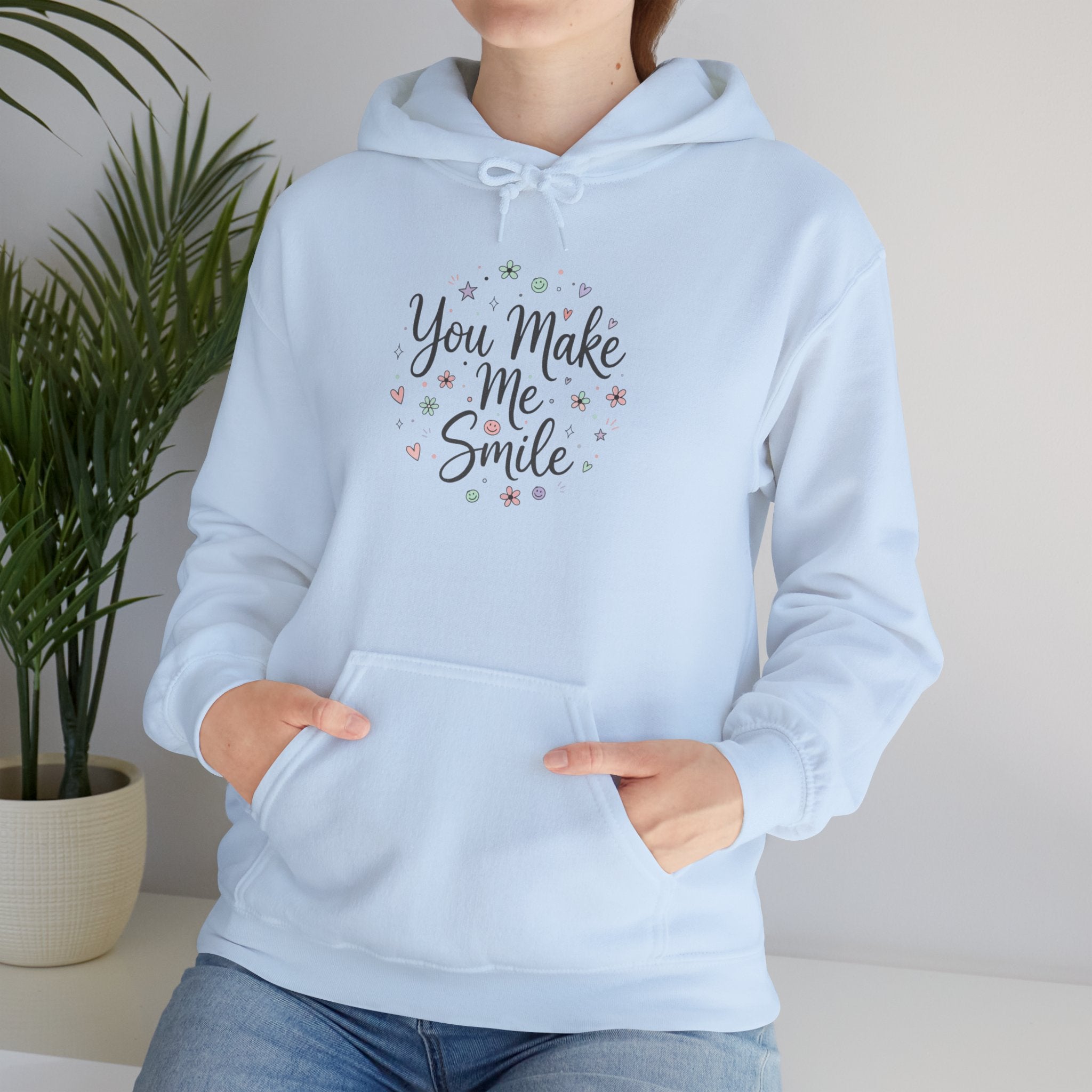 You Make Me Smile Hoodie | hand drawn doodle, handwritten message