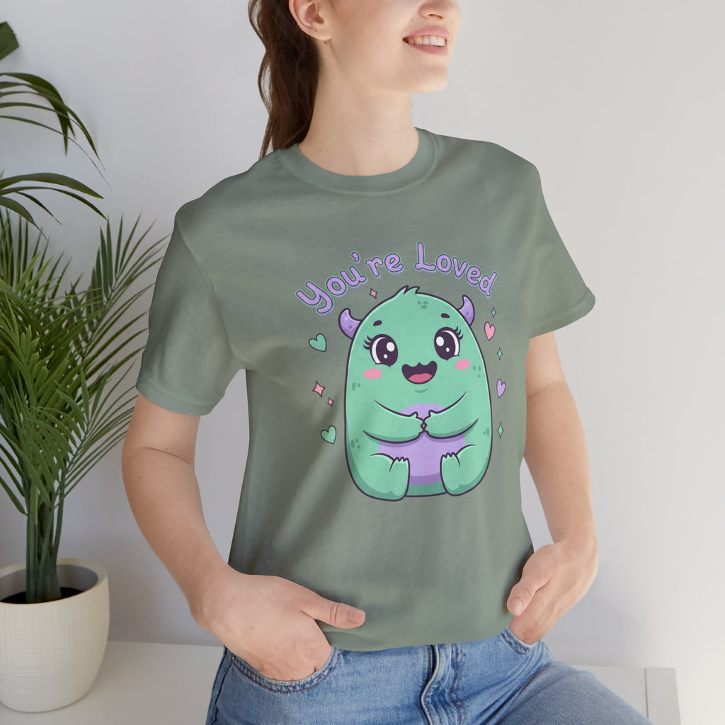 You're Loved Cute Monster Tee | kawaii therapy monster, pastel comfort
