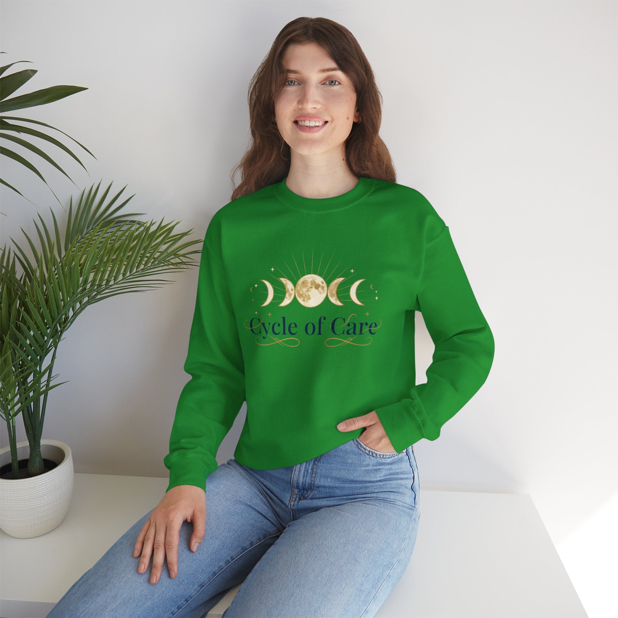 Cycle of Care Moon Phases Sweatshirt | celestial wellness, ritual calendar