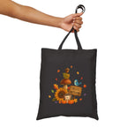 "Hello Autumn" Pumpkin & Sunflower Canvas Tote