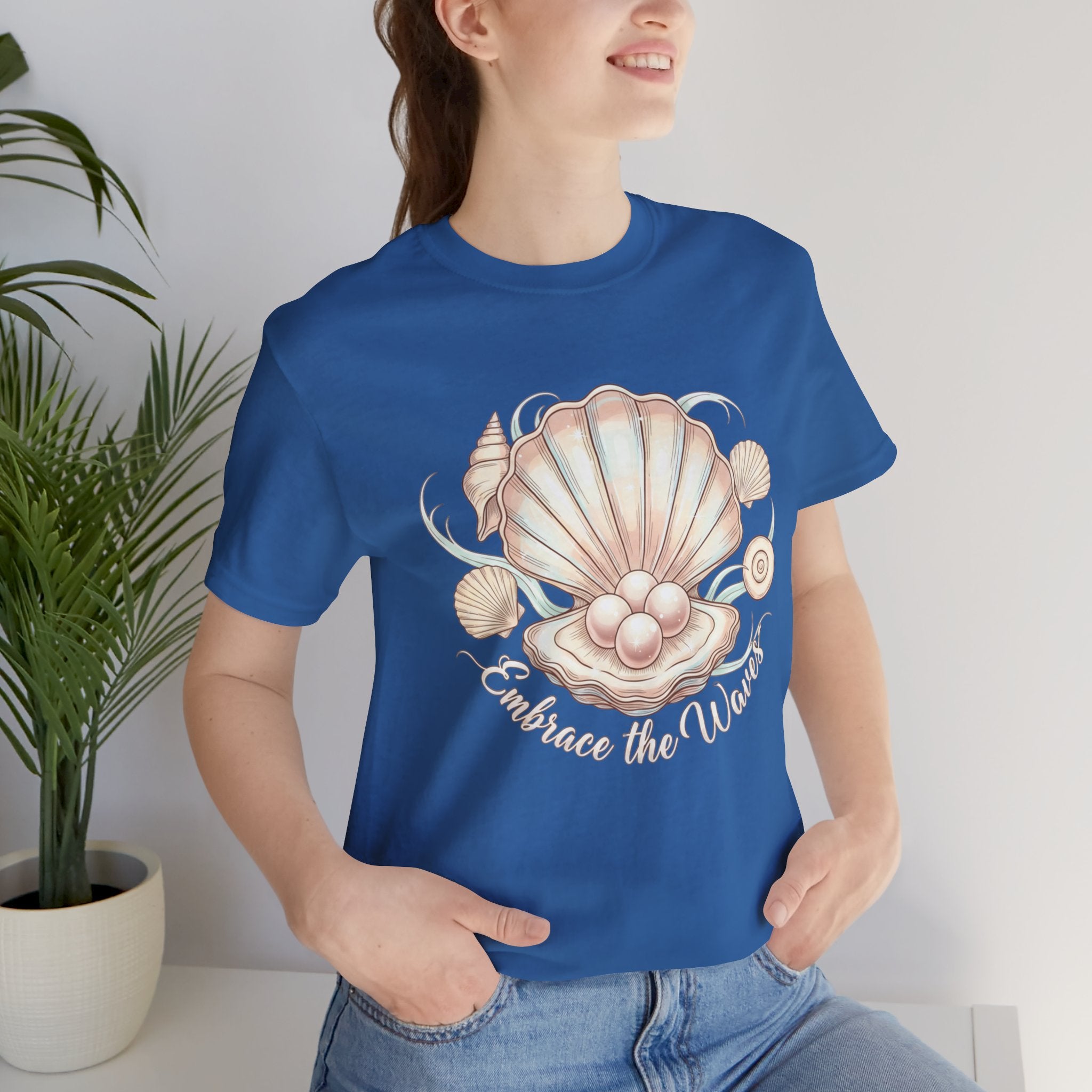 Sea Shell Tee — "Embrace the Waves" Beach Shirt