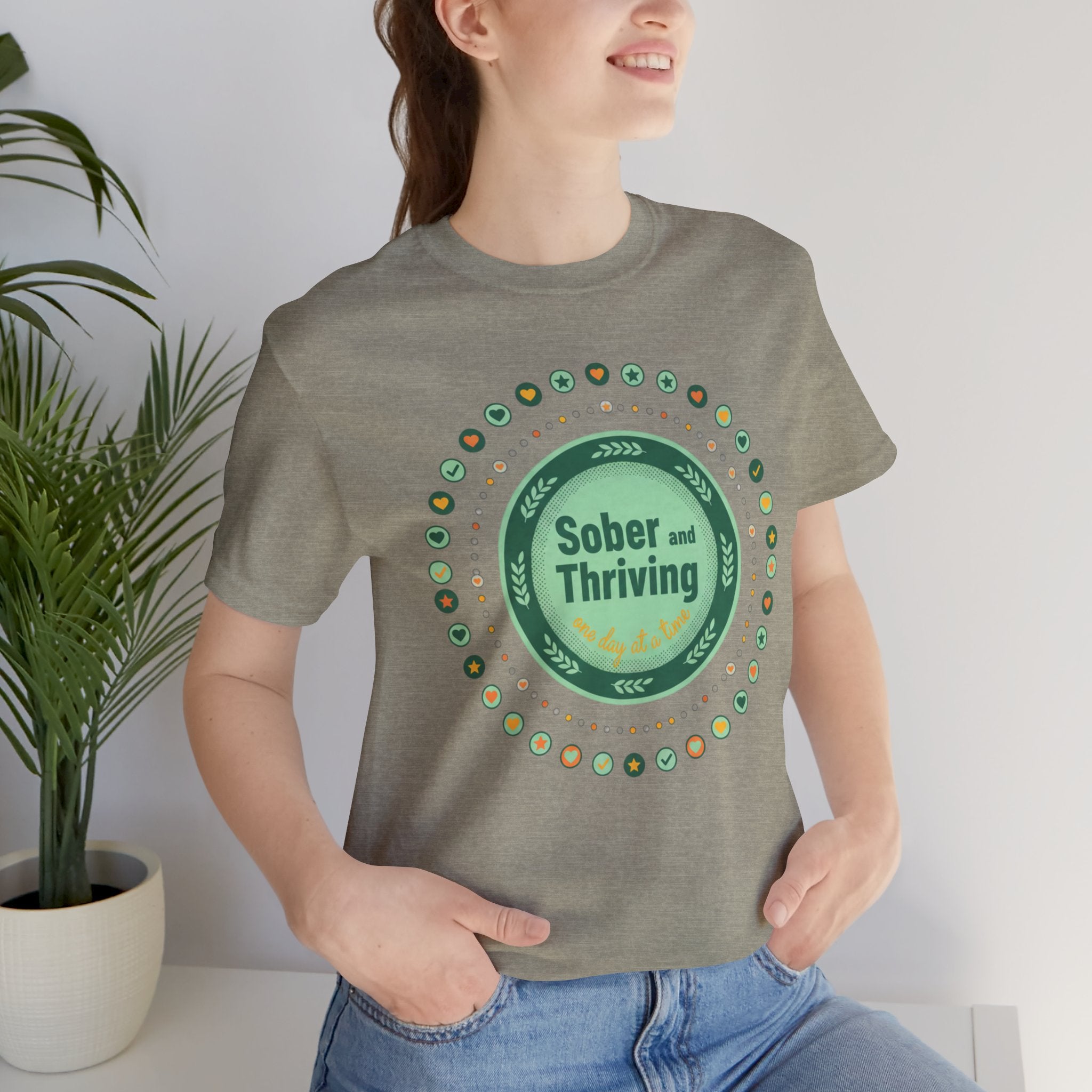 Sober and Thriving Tee | Dry January shirt, sober curious badge