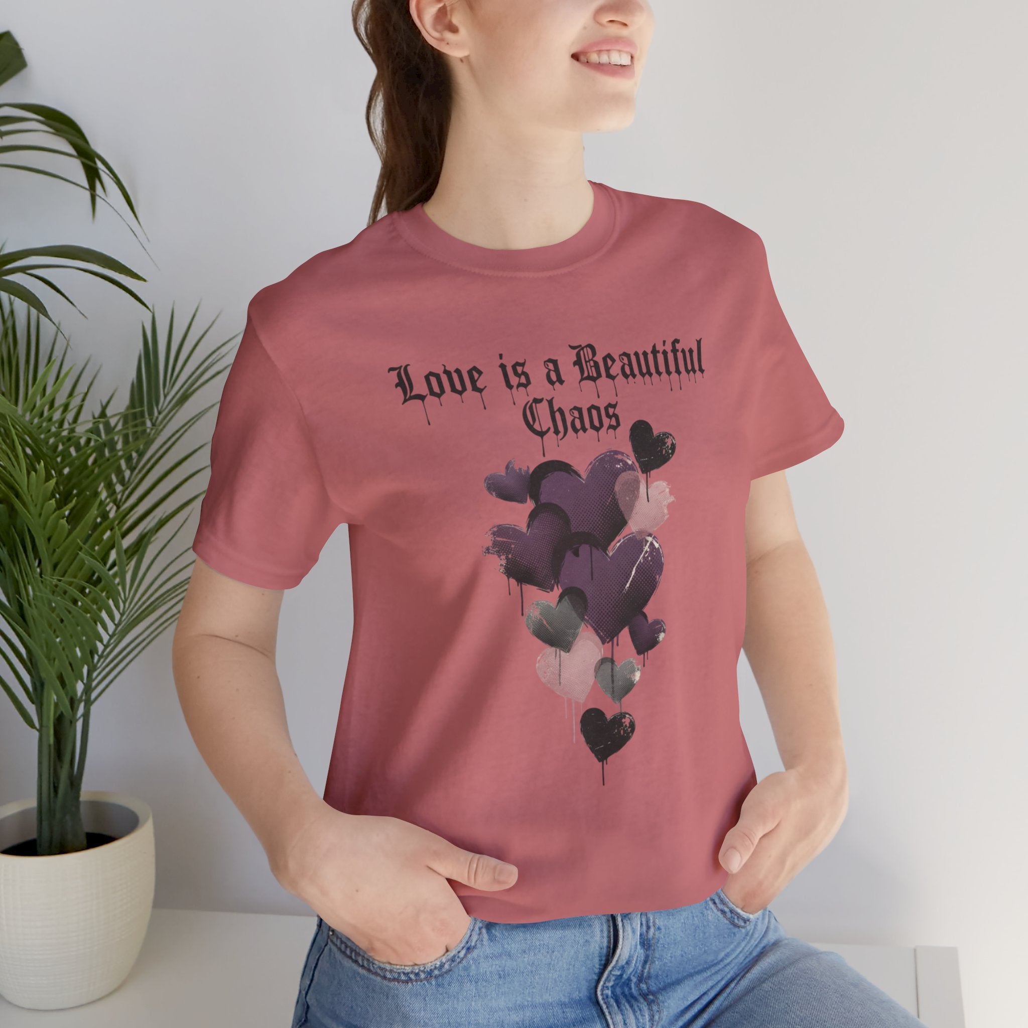 distressed grunge heart tee | Love Is A Beautiful Chaos shirt