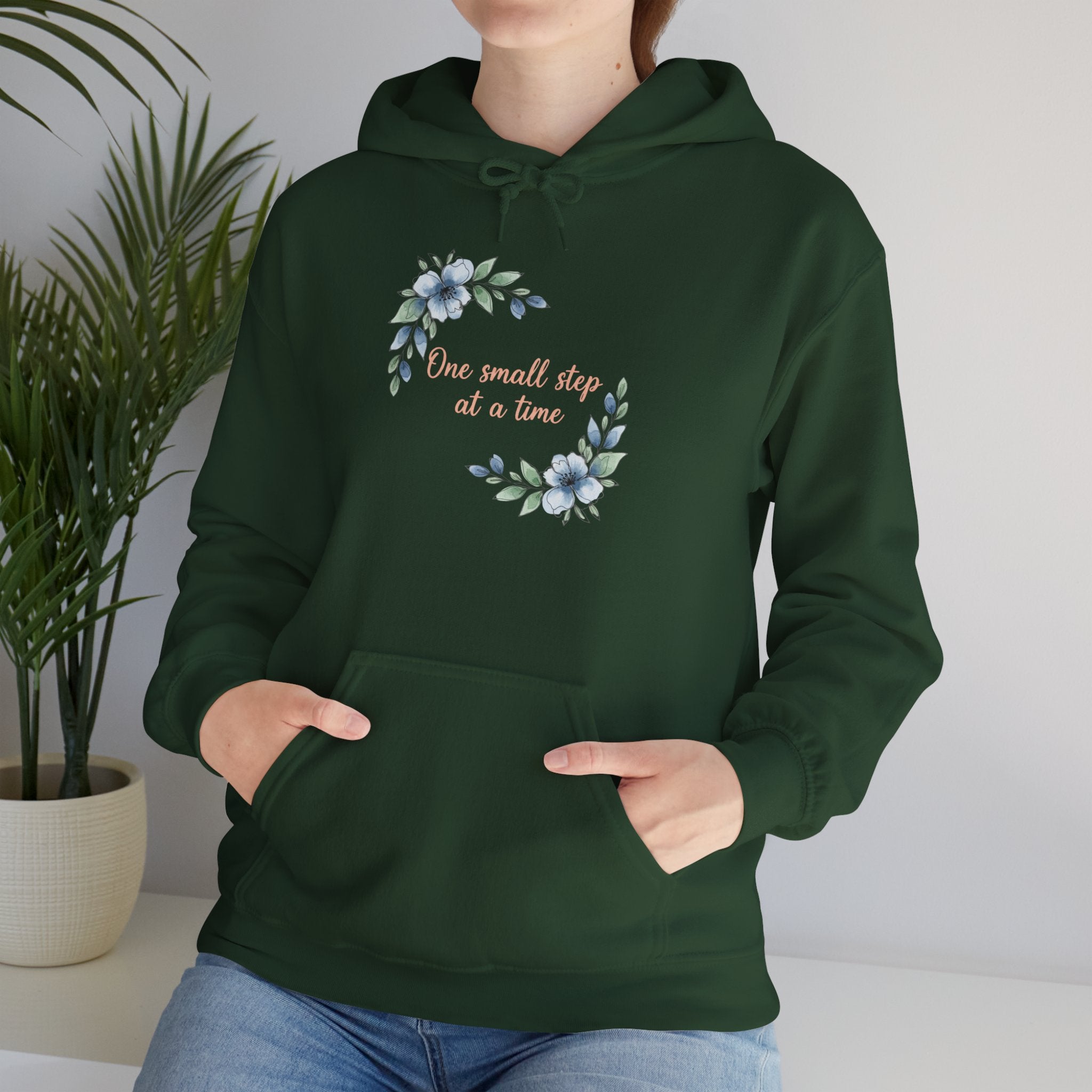 Floral Wreath 'One Small Step at a Time' Hoodie