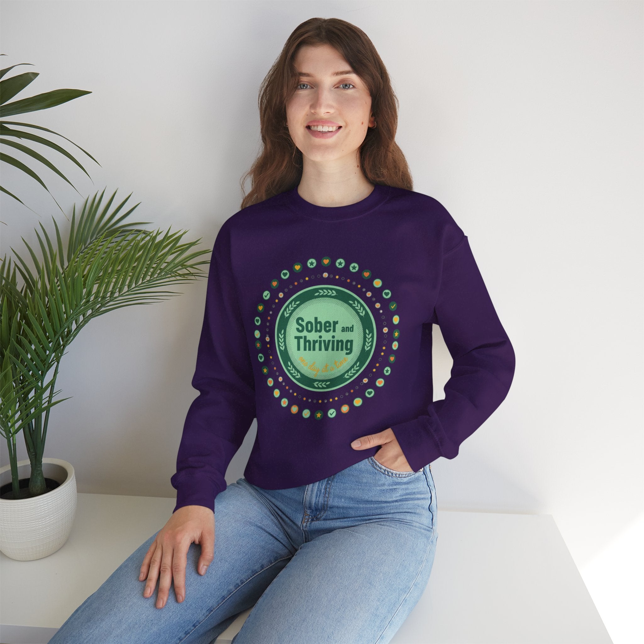 Sober & Thriving Badge Sweatshirt | dry January, sober curious