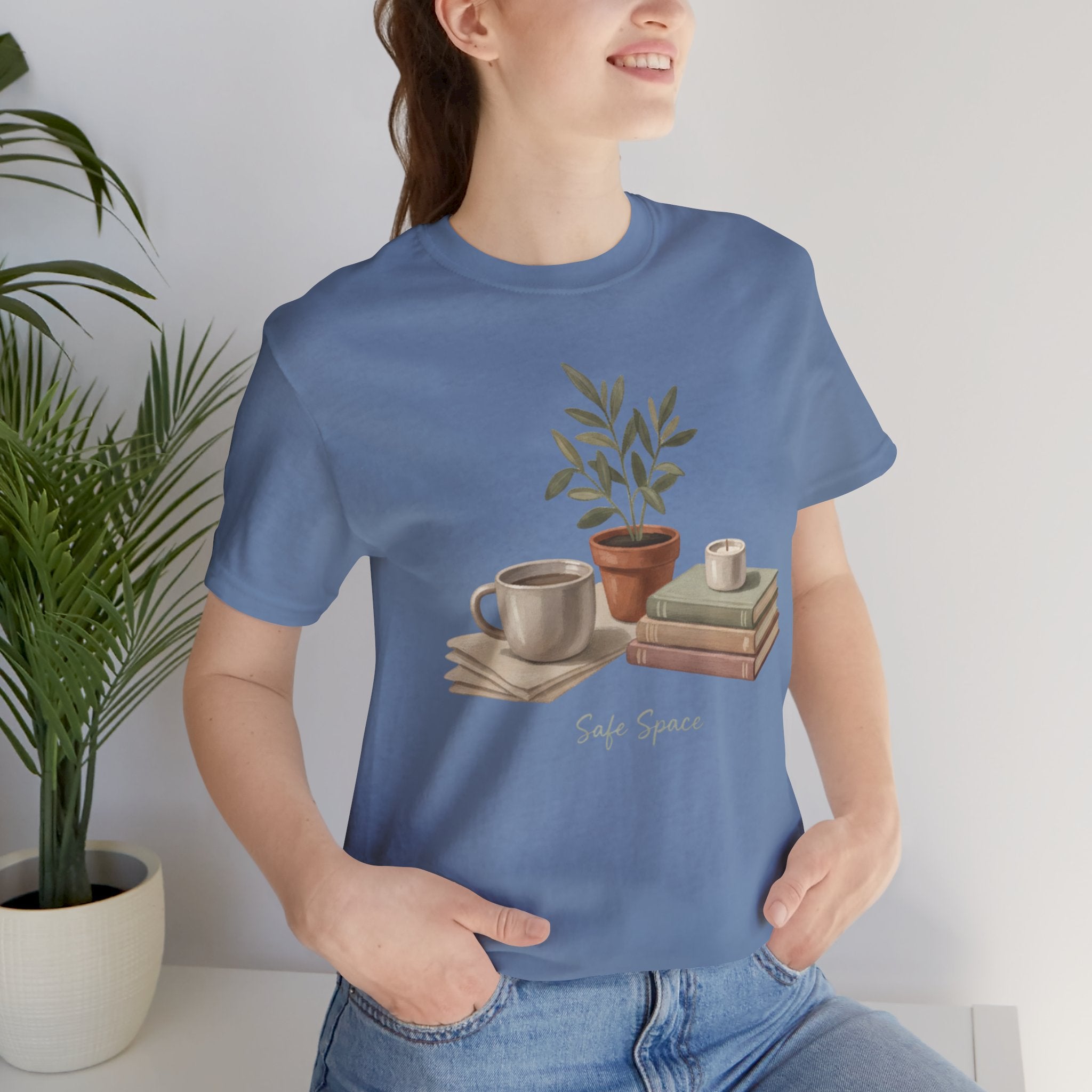 Gouache Still Life with Mugs & Books Safe Space T-Shirt