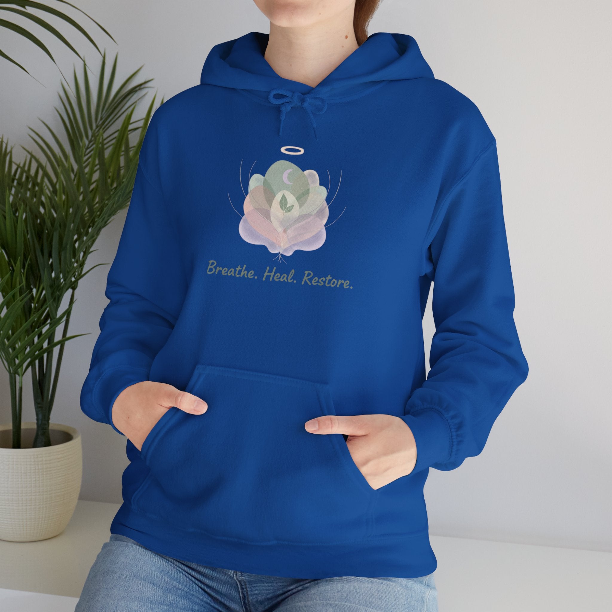 Breathe Heal Restore Sweatshirt — Mindful Wellness Hoodie