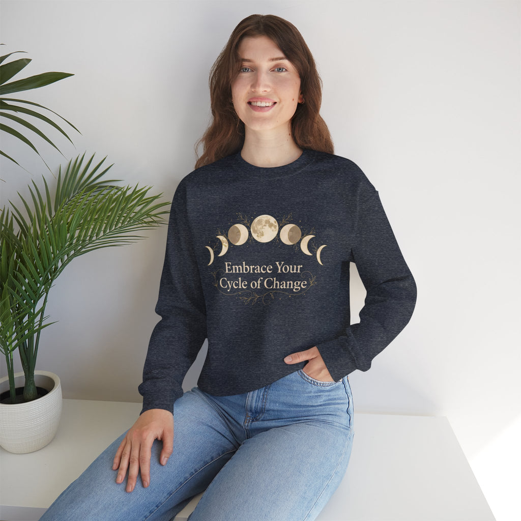 Moon Phase Ritual Sweatshirt | celestial wellness, lunar journal style