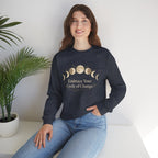 Moon Phase Ritual Sweatshirt | celestial wellness, lunar journal style
