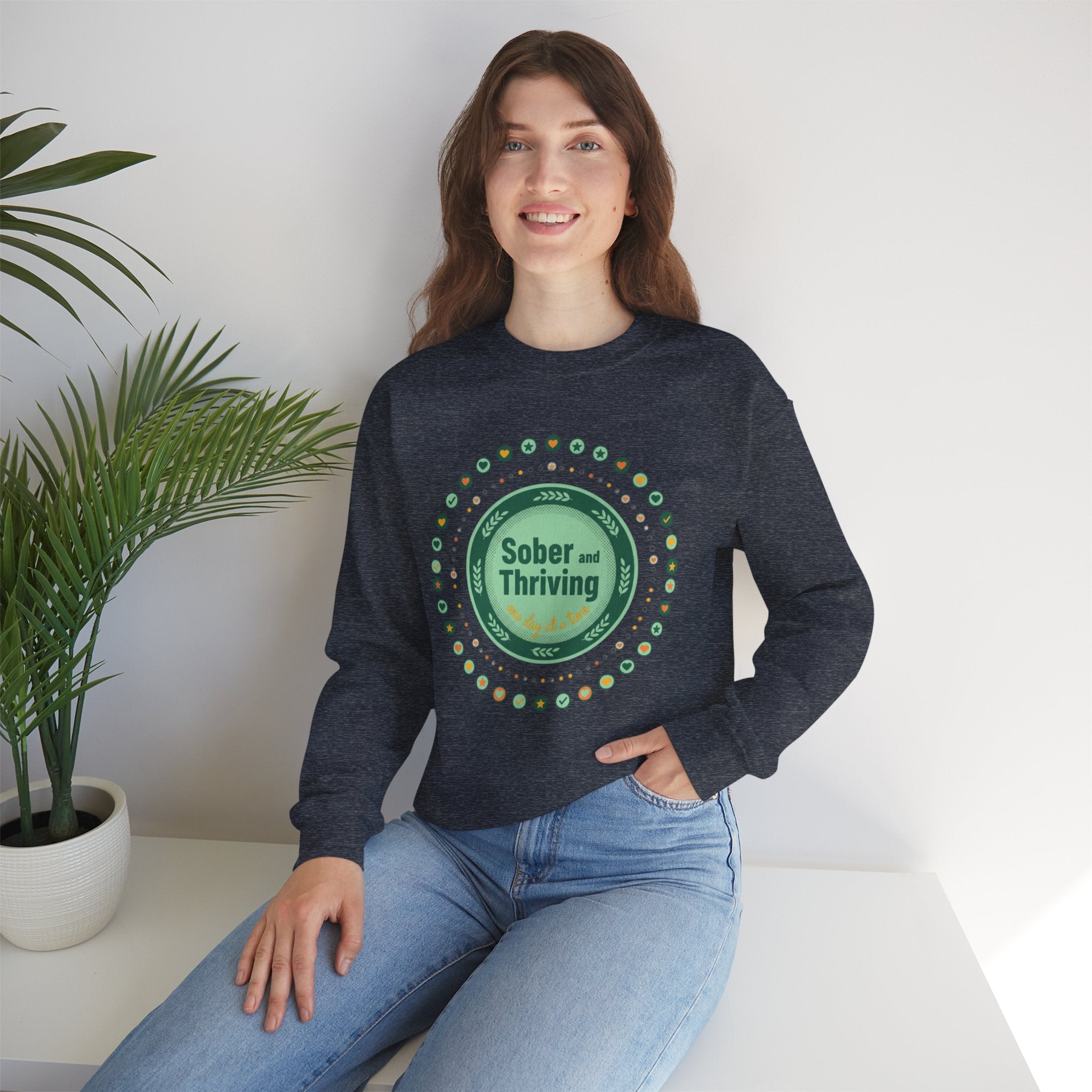 Sober & Thriving Badge Sweatshirt | dry January, sober curious